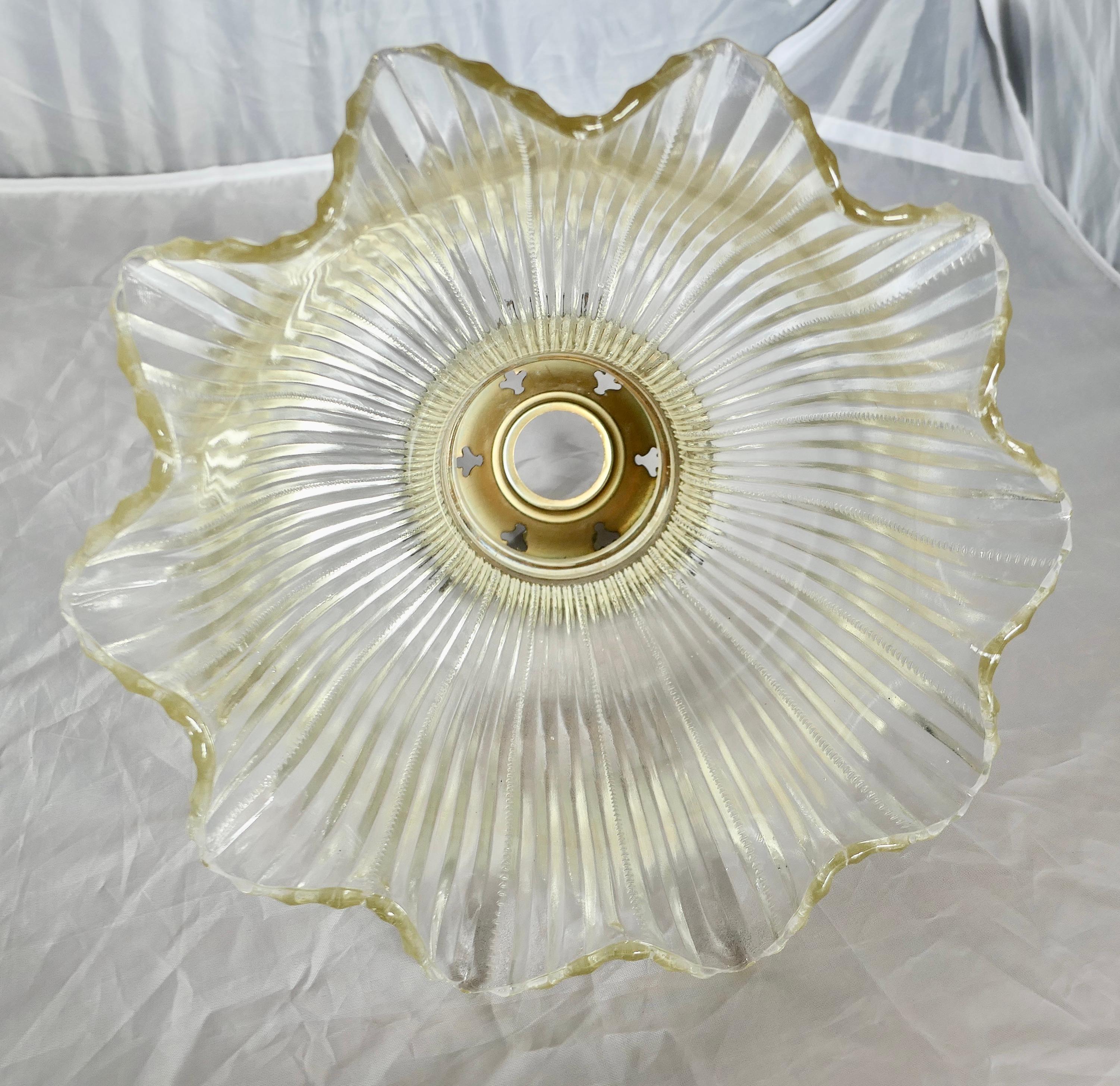 Early 20th Century 3 Matching Antique Holophane Lamp Shades    For Sale