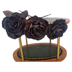 3 Rosas de metal de tallo largo