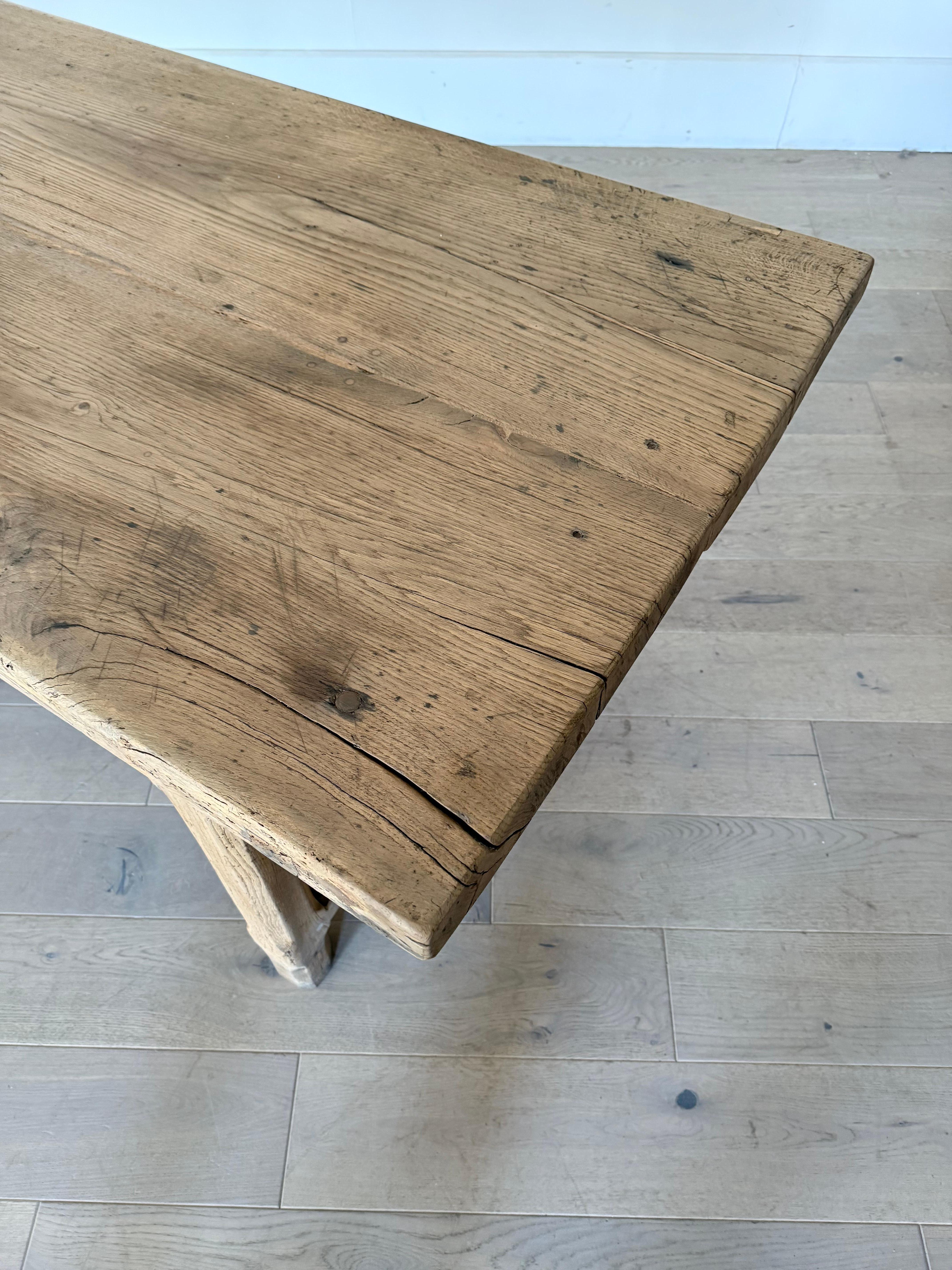 Table de ferme en chêne de 3 mètres en vente 5