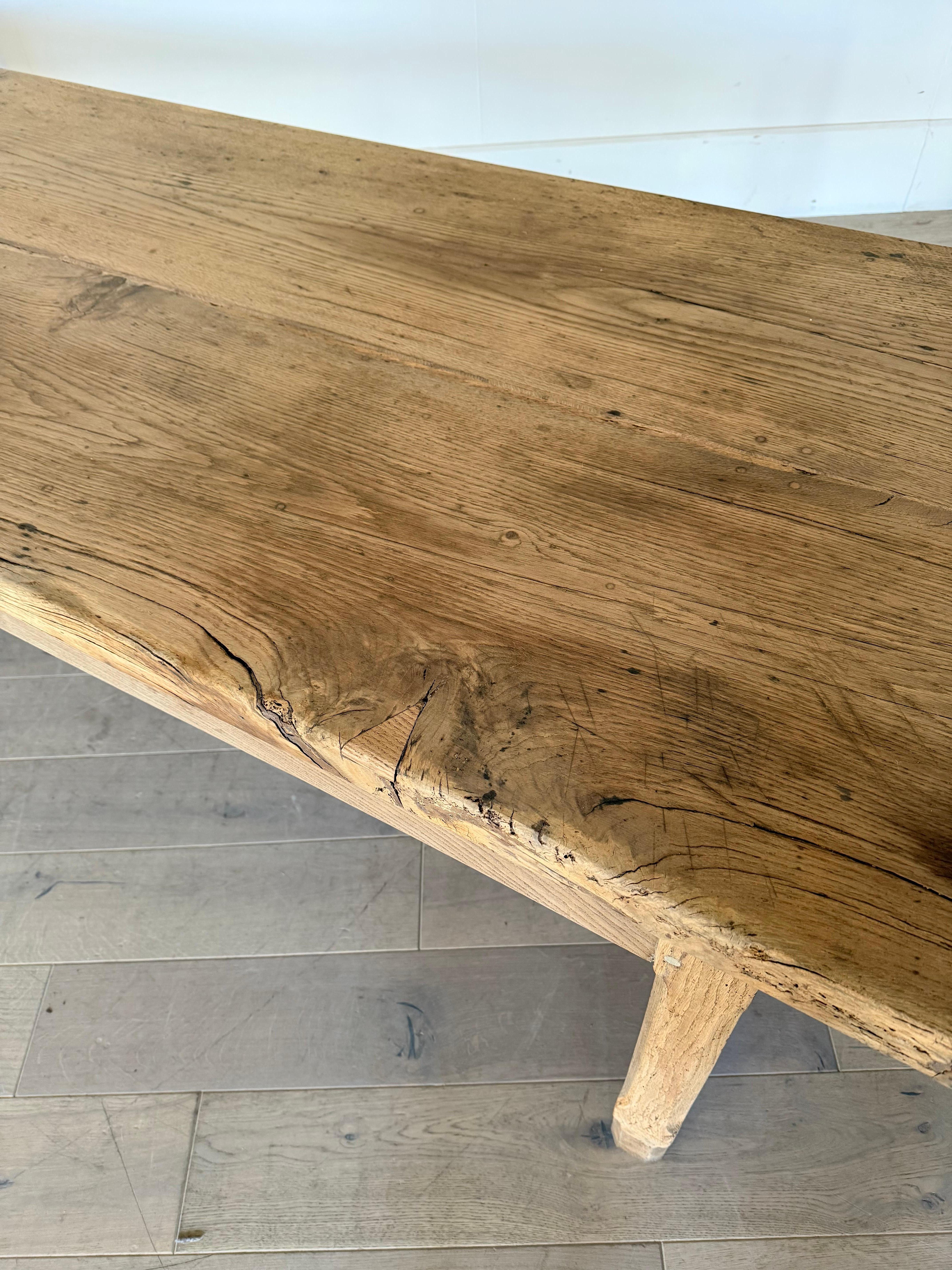Table de ferme en chêne de 3 mètres en vente 6