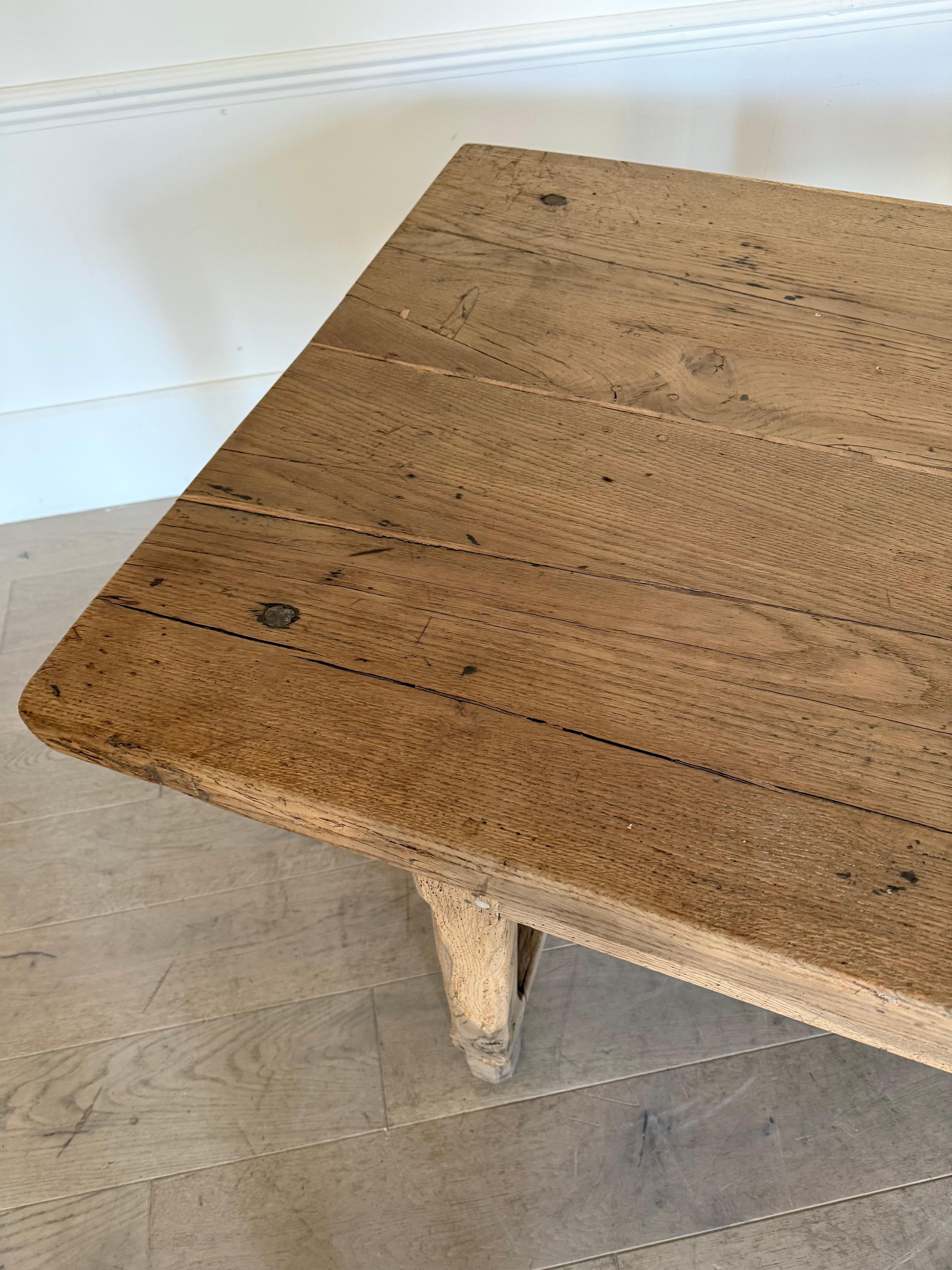 Table de ferme en chêne de 3 mètres en vente 8