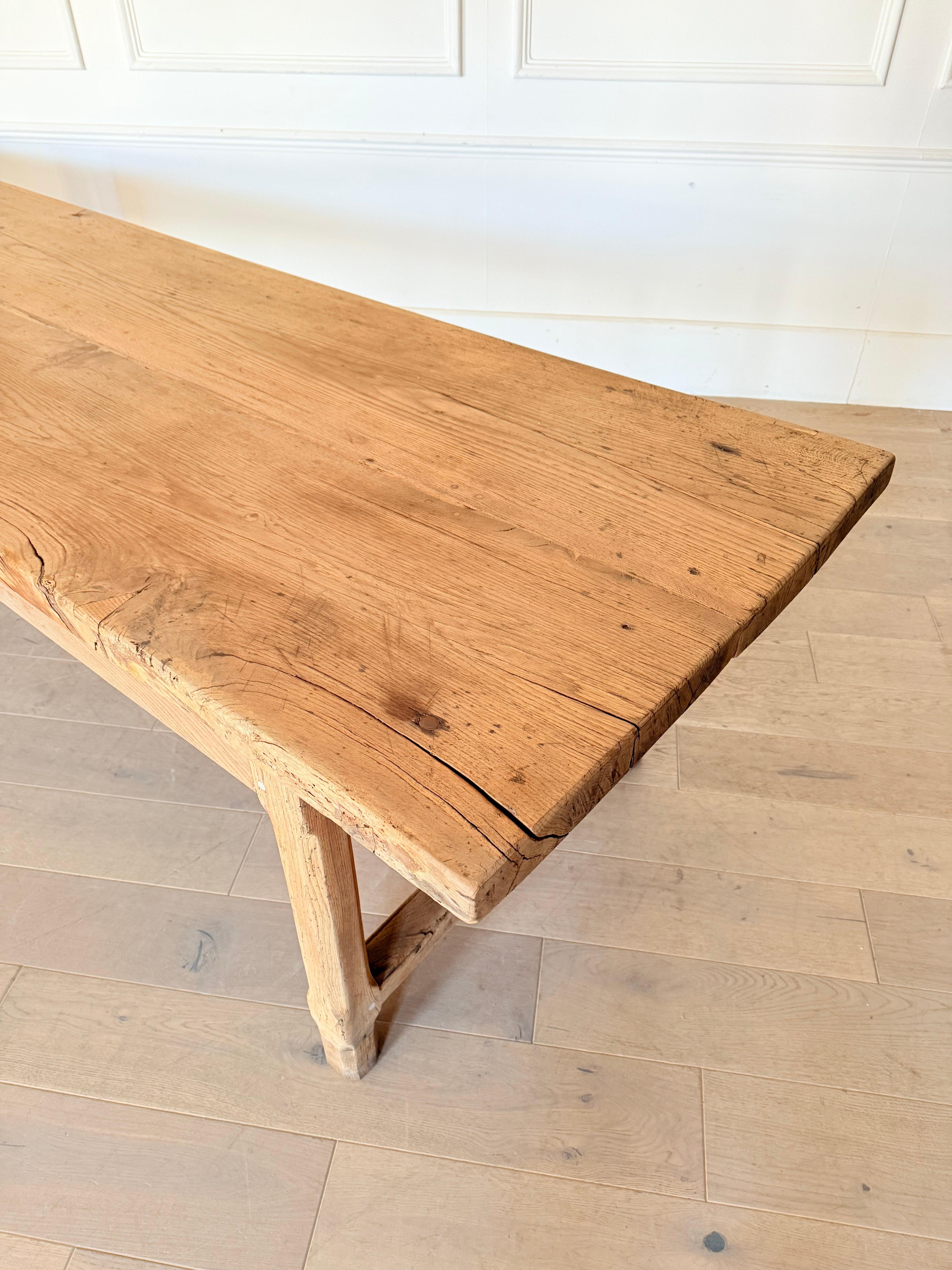 Table de ferme en chêne de 3 mètres en vente 1