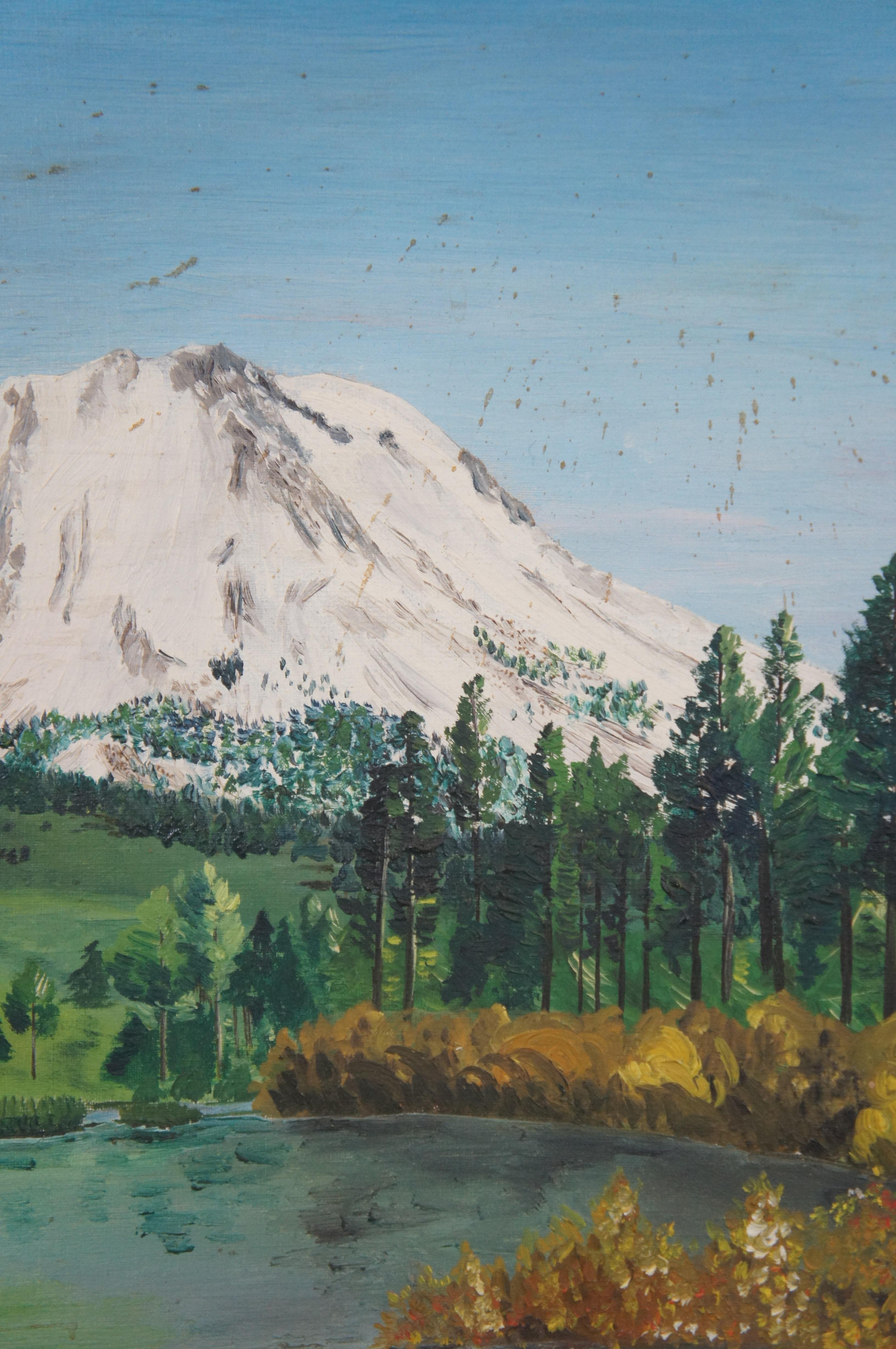 3 Peintures à l'huile sur toile Mary Miller Realism Landscape Mid Century 1950s 24