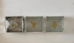 3 Mid-Century Modern Murano Glass Sconces by Venini, circa 1960