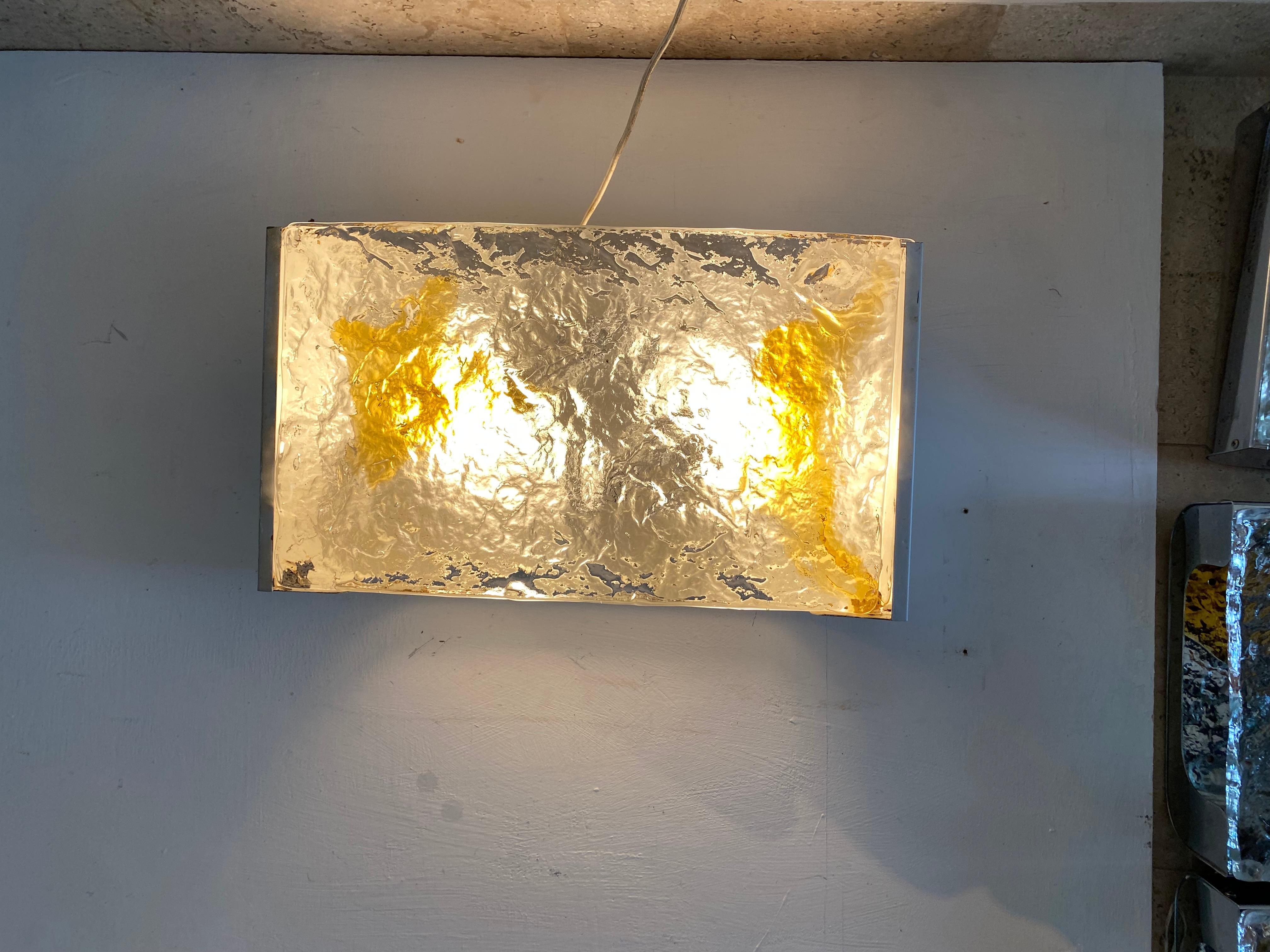 3 Mid-Century Modern Murano Glass Sconces Signed by Venini, circa 1960 For Sale 12