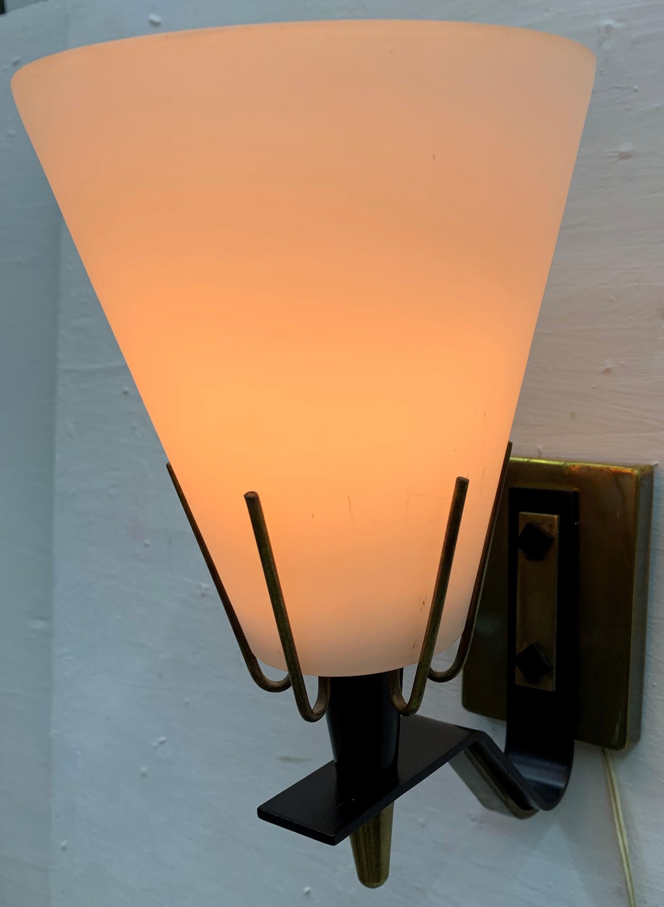 Stainless Steel Mid-Century Modern Sconce Attributed to Stilnovo, Italy, circa 1950 For Sale