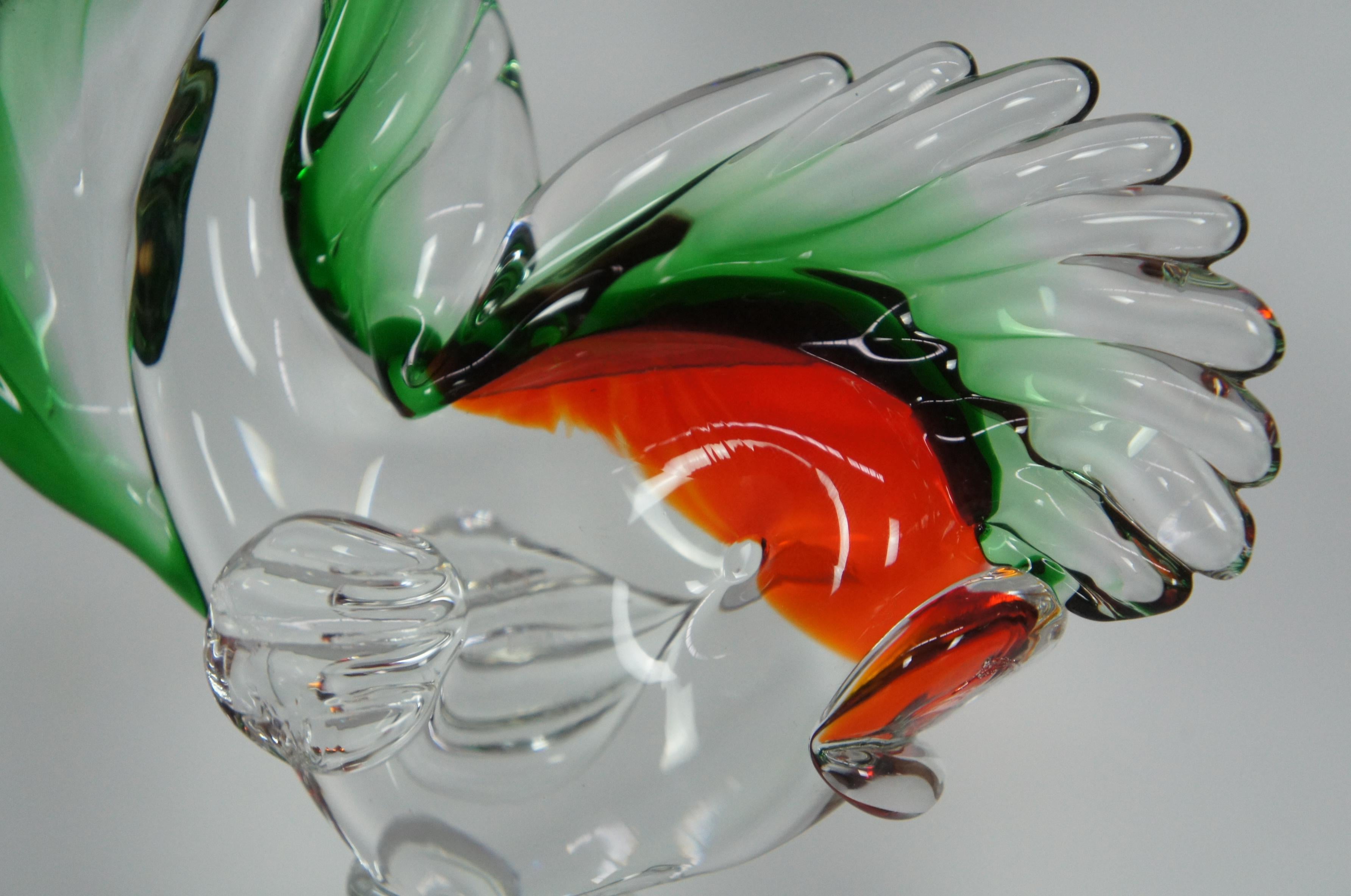 3 Mid Century Murano Sommerso Italian Art Glass Fish Figurines Sculpture MCM 6
