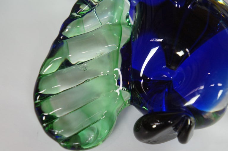 3 Mid Century Murano Sommerso Italian Art Glass Fish Figurines Sculpture MCM For Sale 3