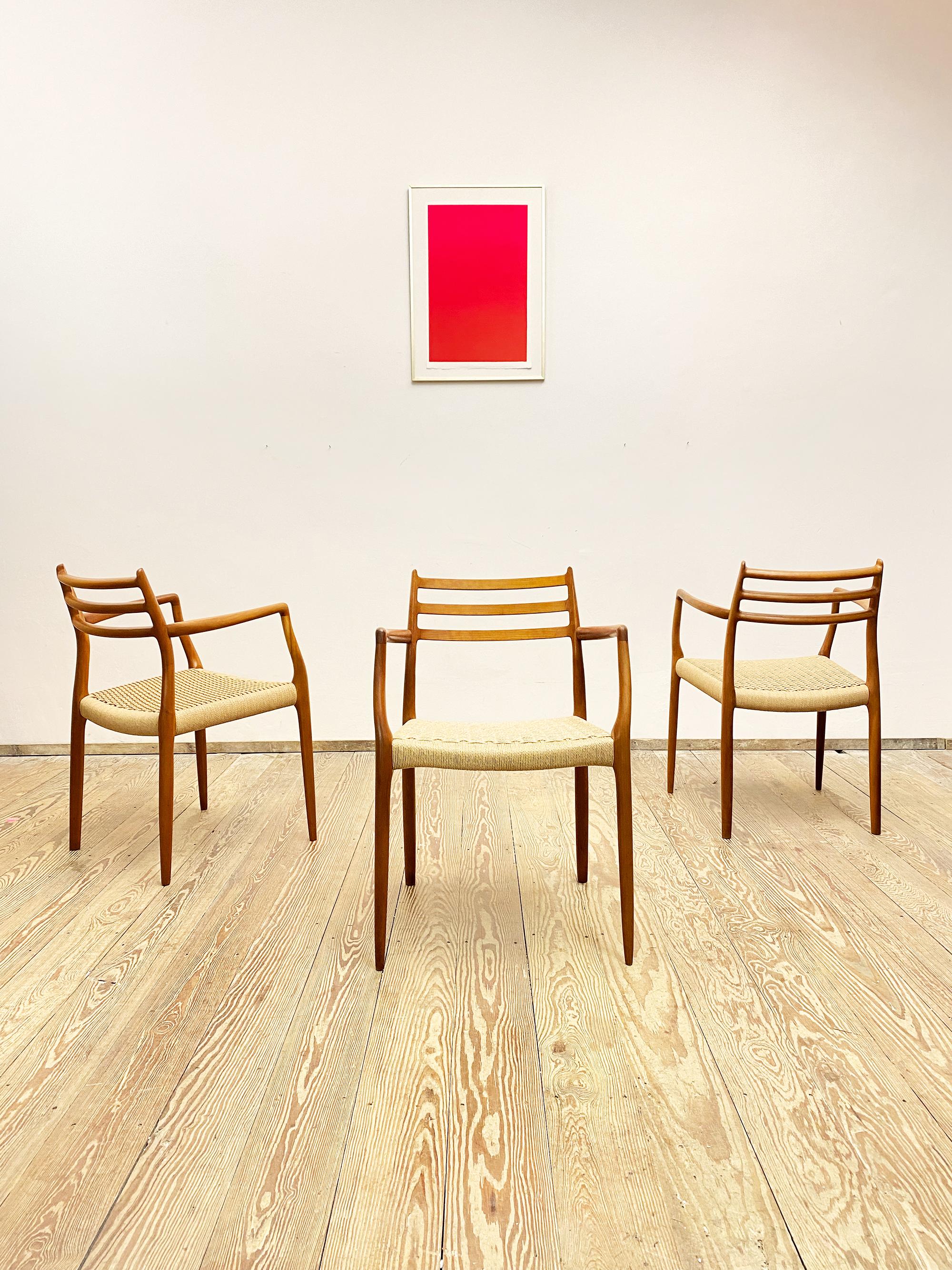 Danish 3 Mid-Century Teak Dining Chairs #62 by Niels O. Møller for J. L. Moller