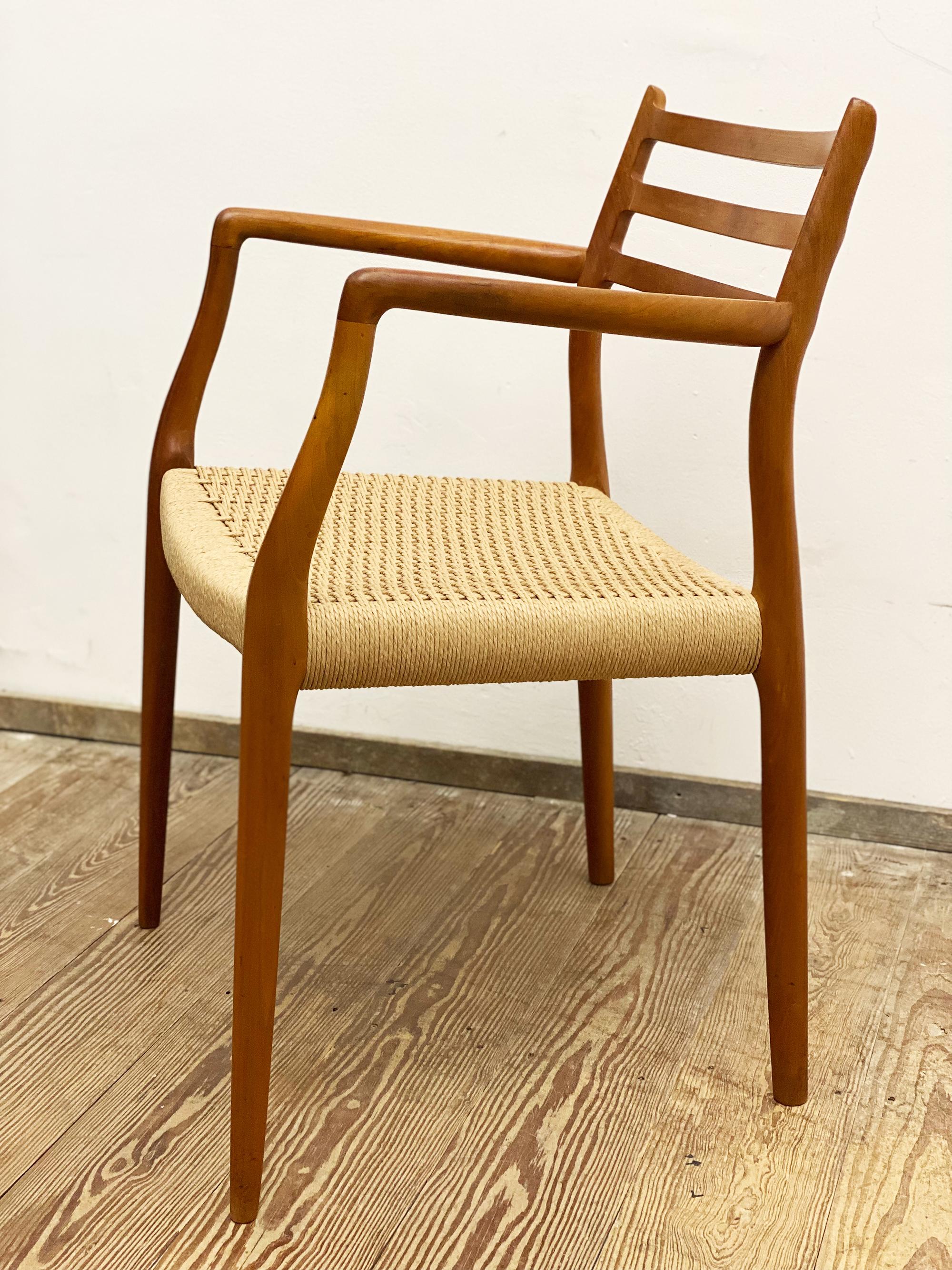 Hand-Carved 3 Mid-Century Teak Dining Chairs #62 by Niels O. Møller for J. L. Moller