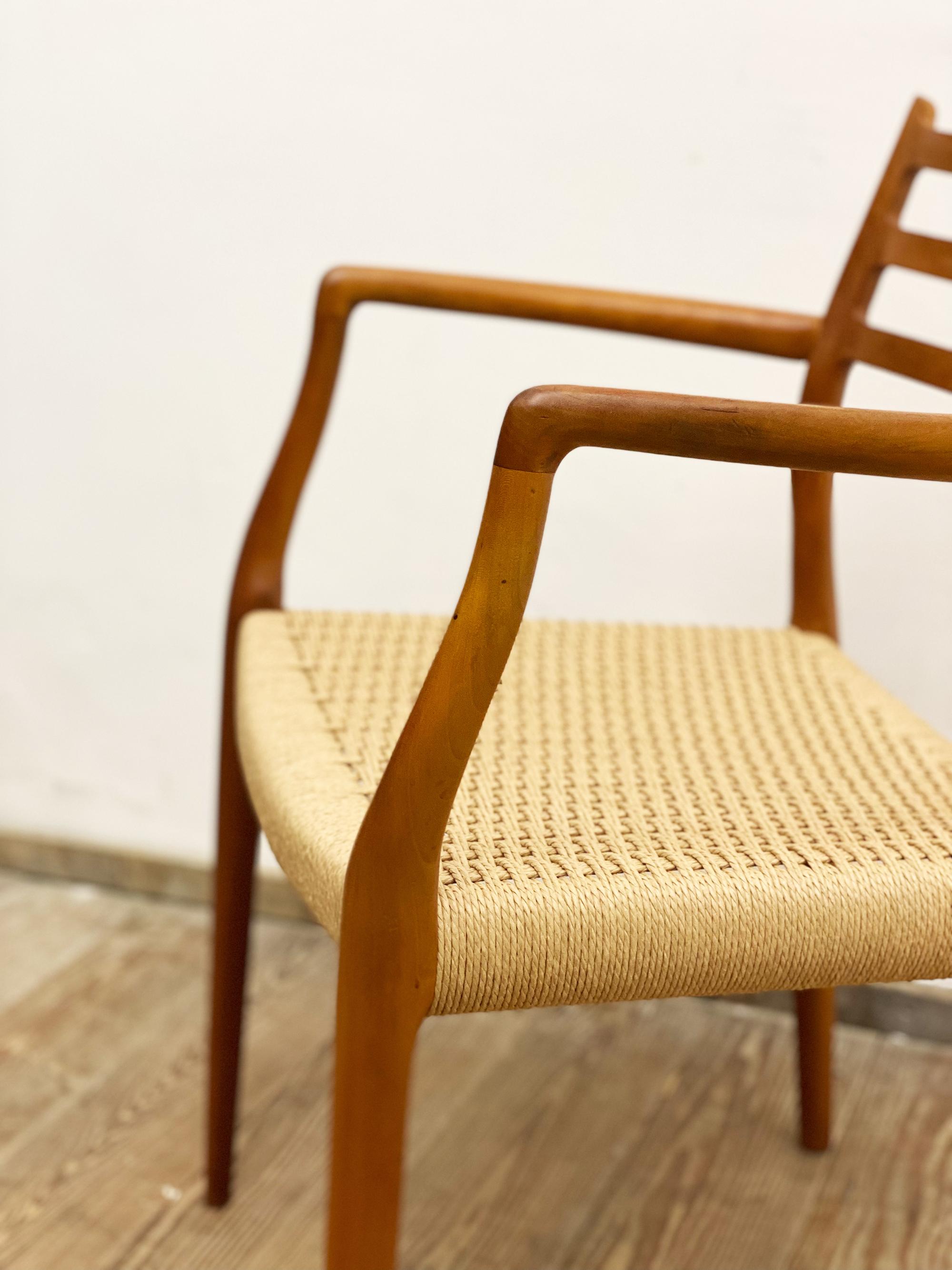 3 Mid-Century Teak Dining Chairs #62 by Niels O. Møller for J. L. Moller In Good Condition In München, Bavaria