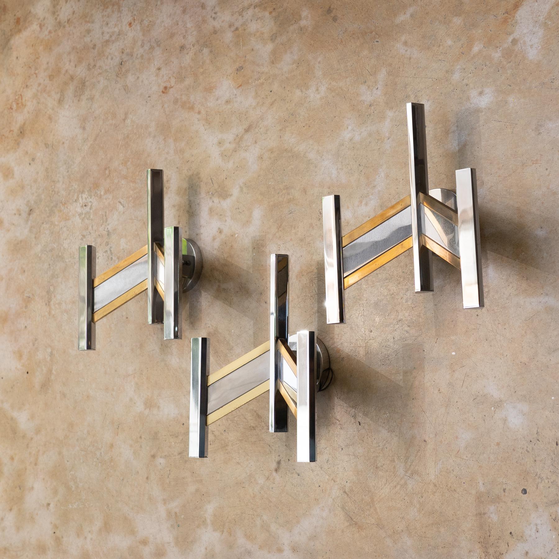 3 Apliques de pared de mediados de siglo de Gio Scolari, Italia (1960) Moderno de mediados de siglo en venta
