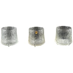 3 Midcentury German Ice Glass Bowls