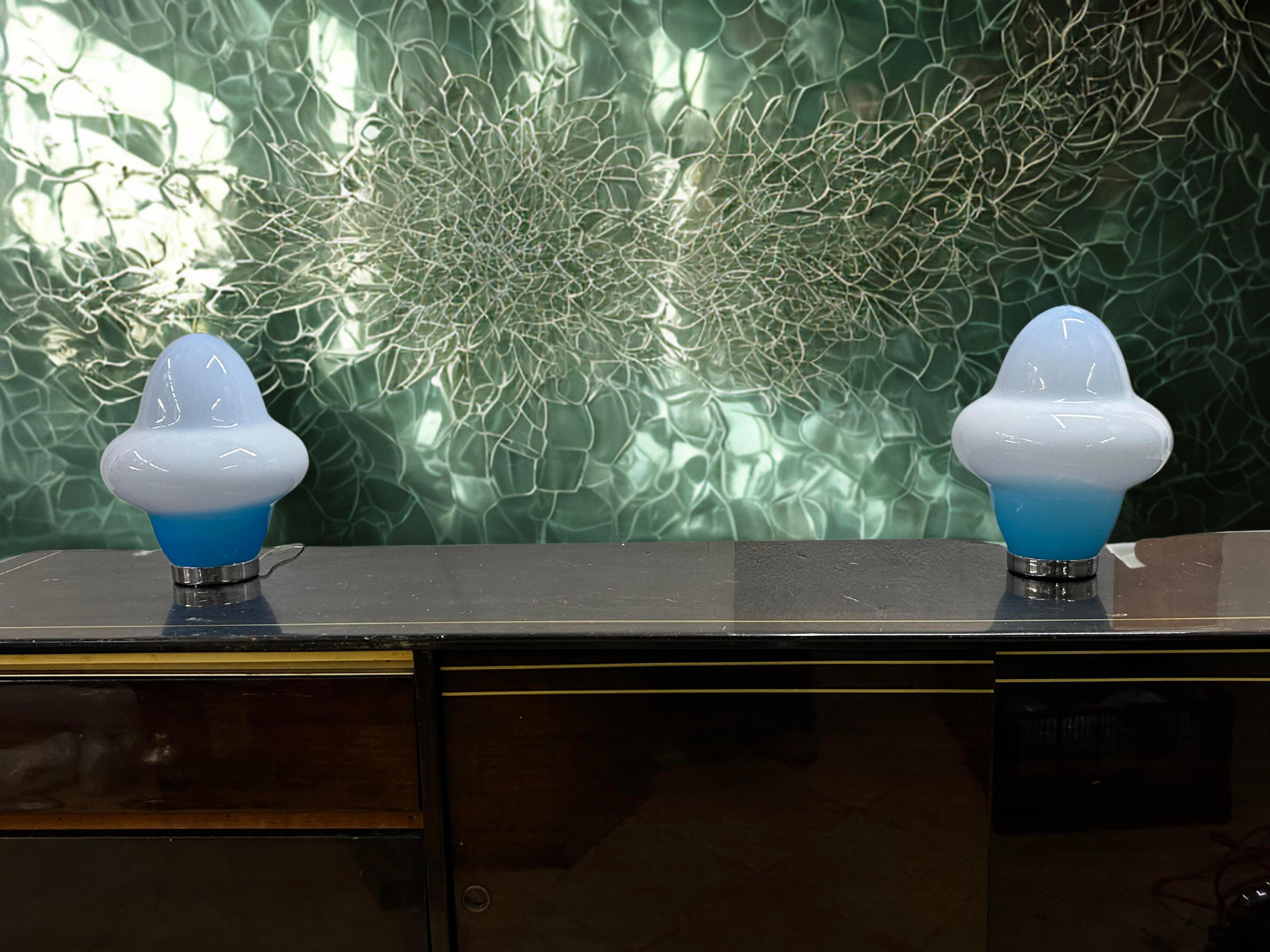 3 lampes de table modernes de Murano par Ettore Sottsass pour Venini, signées vers 1994 en vente 5