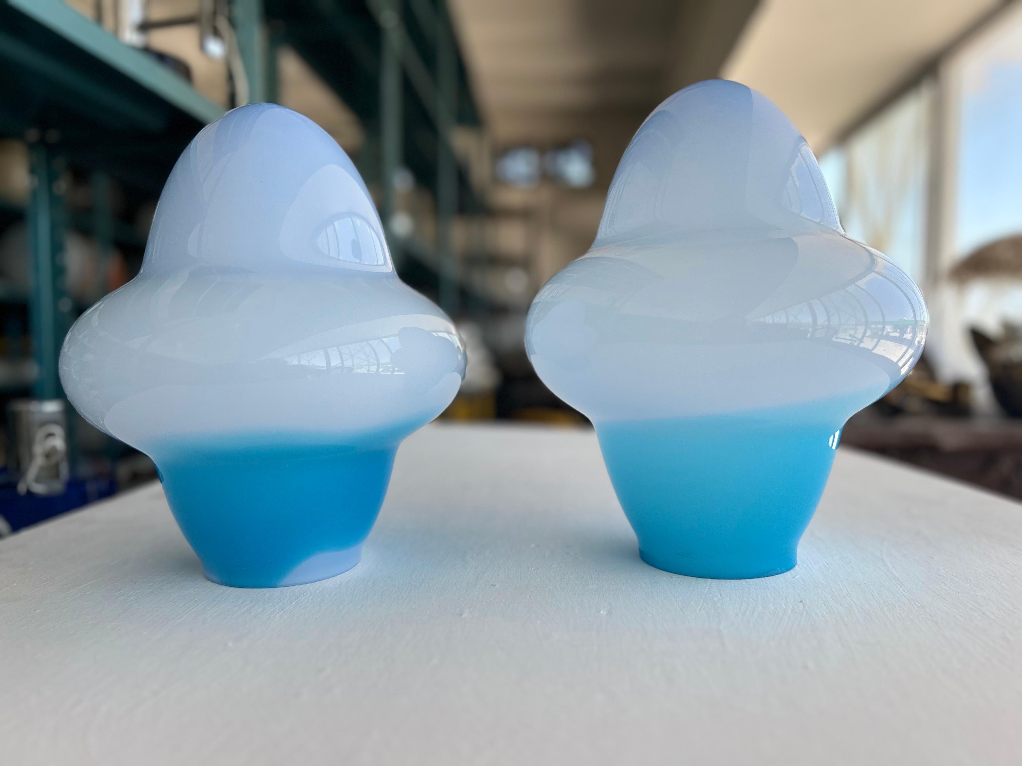 Fin du 20e siècle 3 lampes de table modernes de Murano par Ettore Sottsass pour Venini, signées vers 1994 en vente