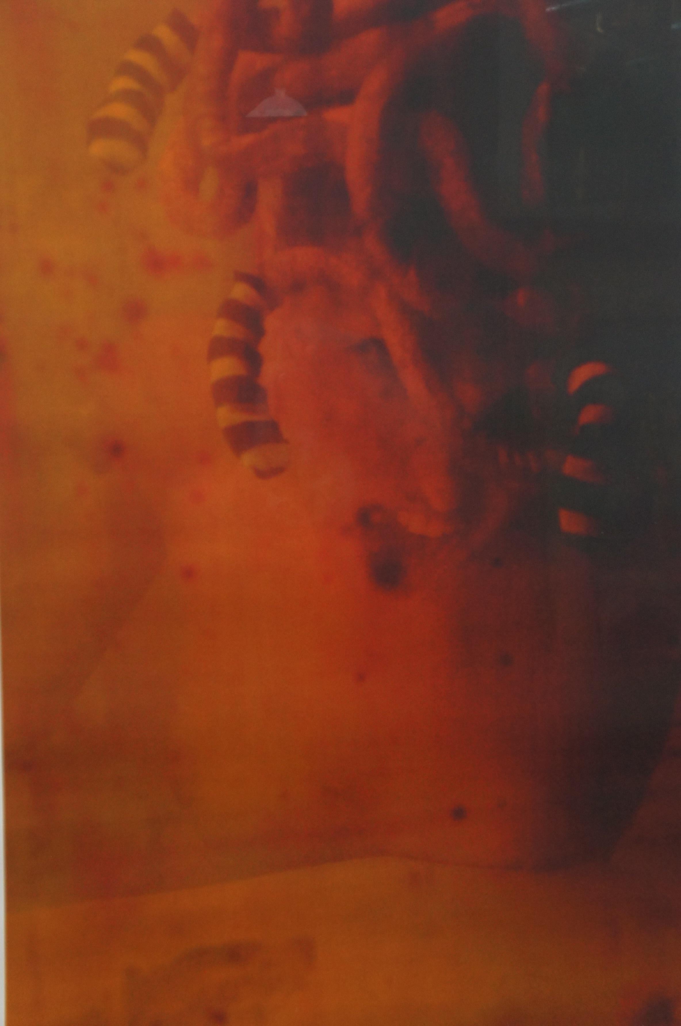 3 moderne surrealistische Medusa-Kunstdrucke, Akt, Medusa Double Exposure, Triptychon im Angebot 1