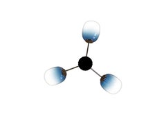 3 Module Blue & Clear Candy Chandelier with Handblown Glass and Powder Coated MS