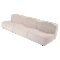 3 Modules Sofa in Beige Wool Boucle Designed by Tito Agnoli, Italy, 1970.