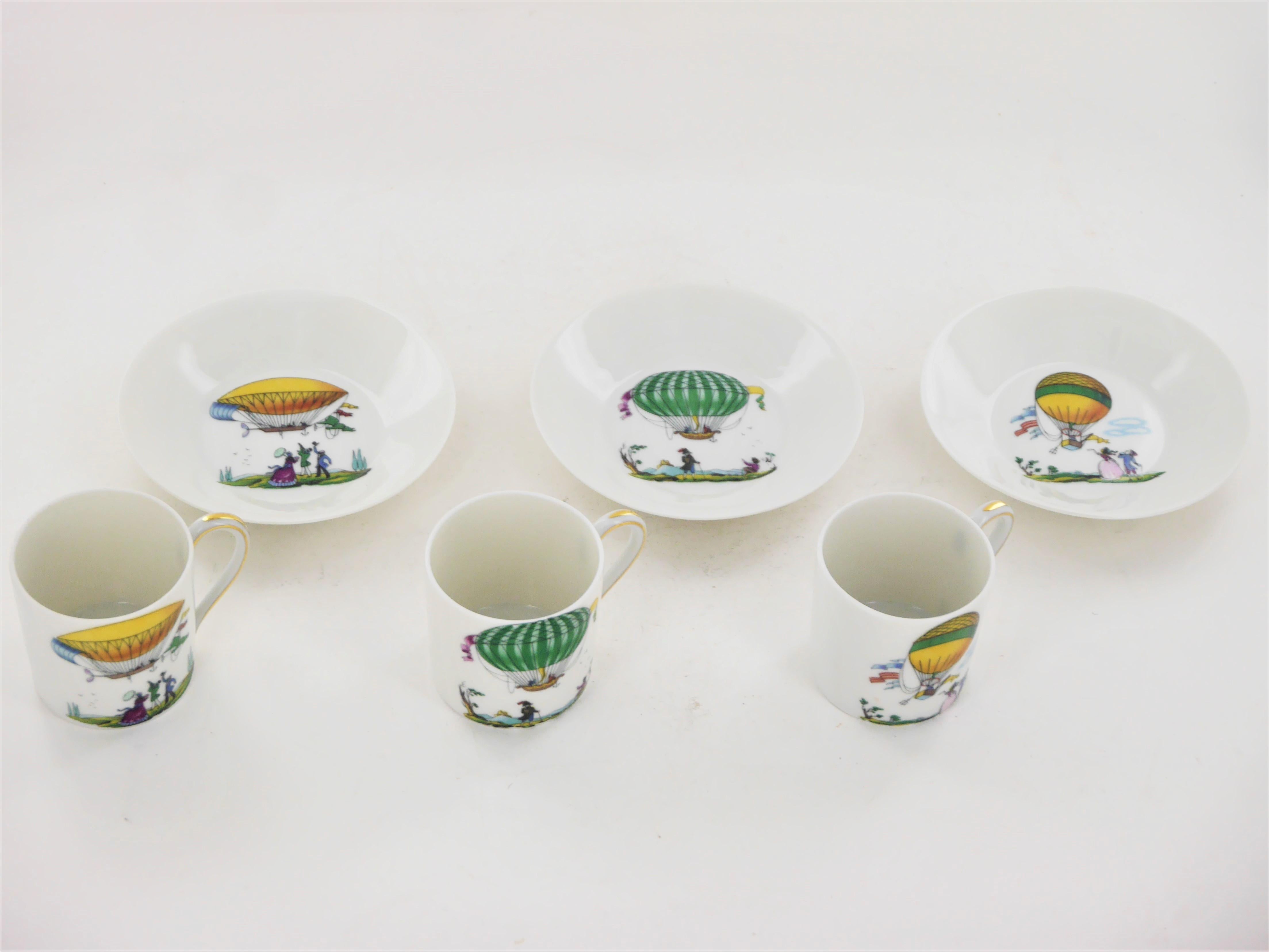 French 3 Moka or Espresso Cups by Haviland, Made in France For Sale