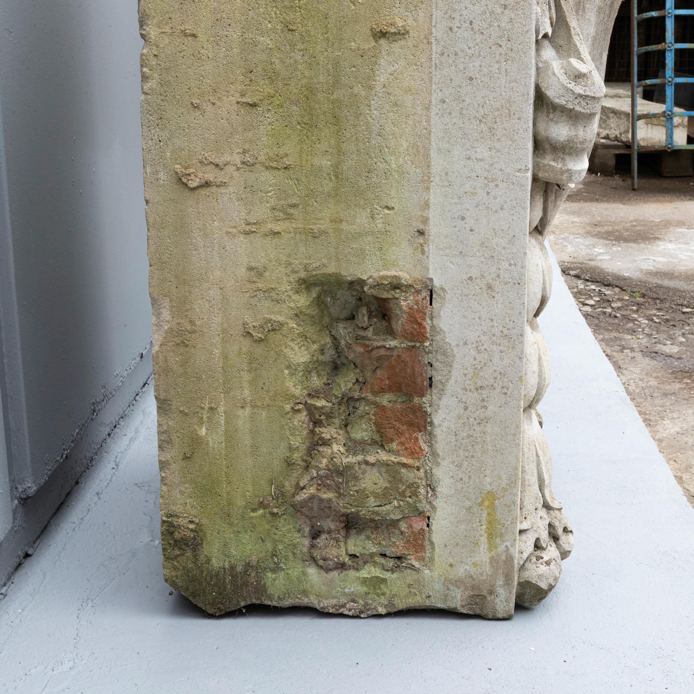 3 Monumental Antique Carved Keystones  London Building Facade For Sale 1