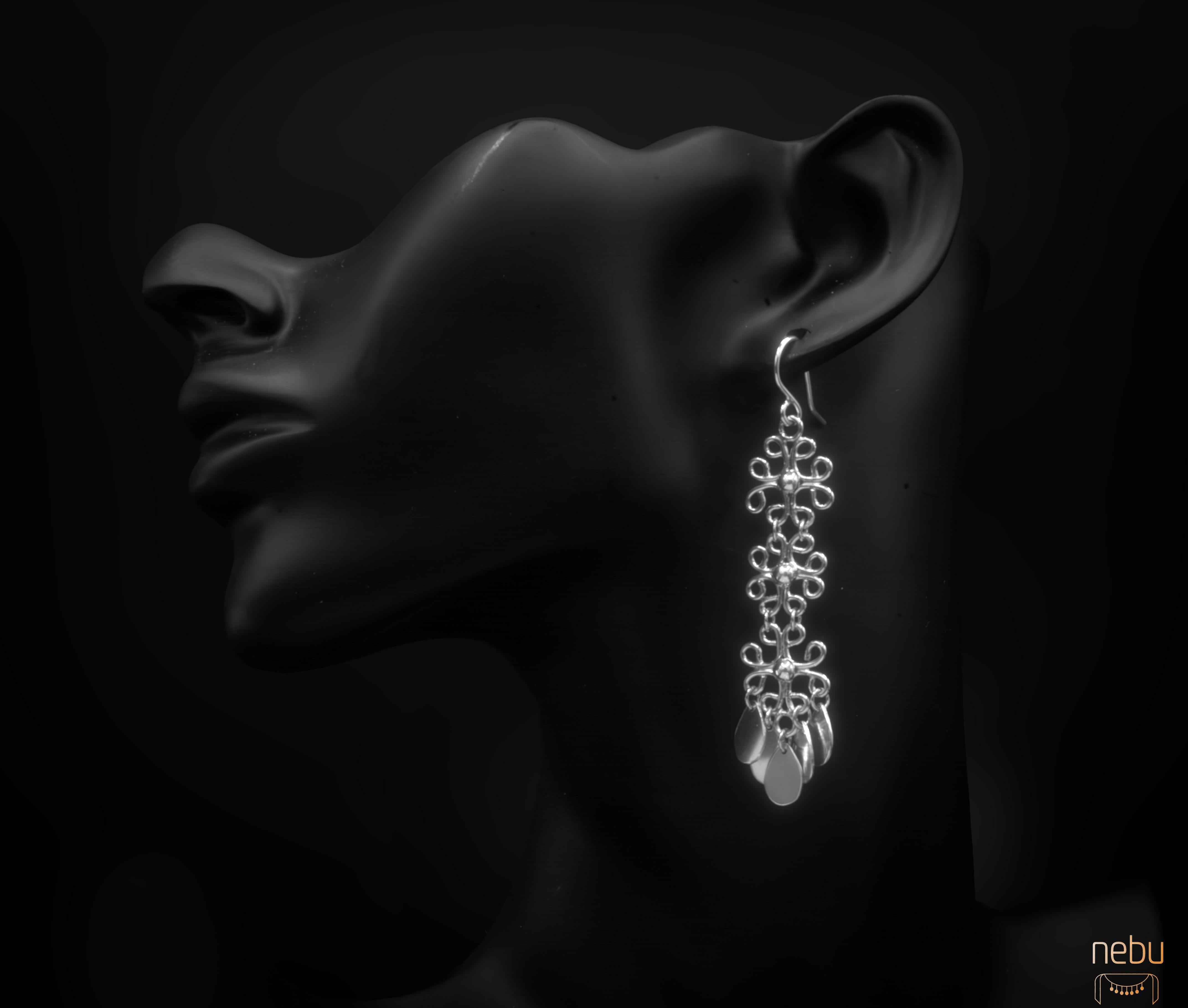 Modern 3 motif earrings For Sale
