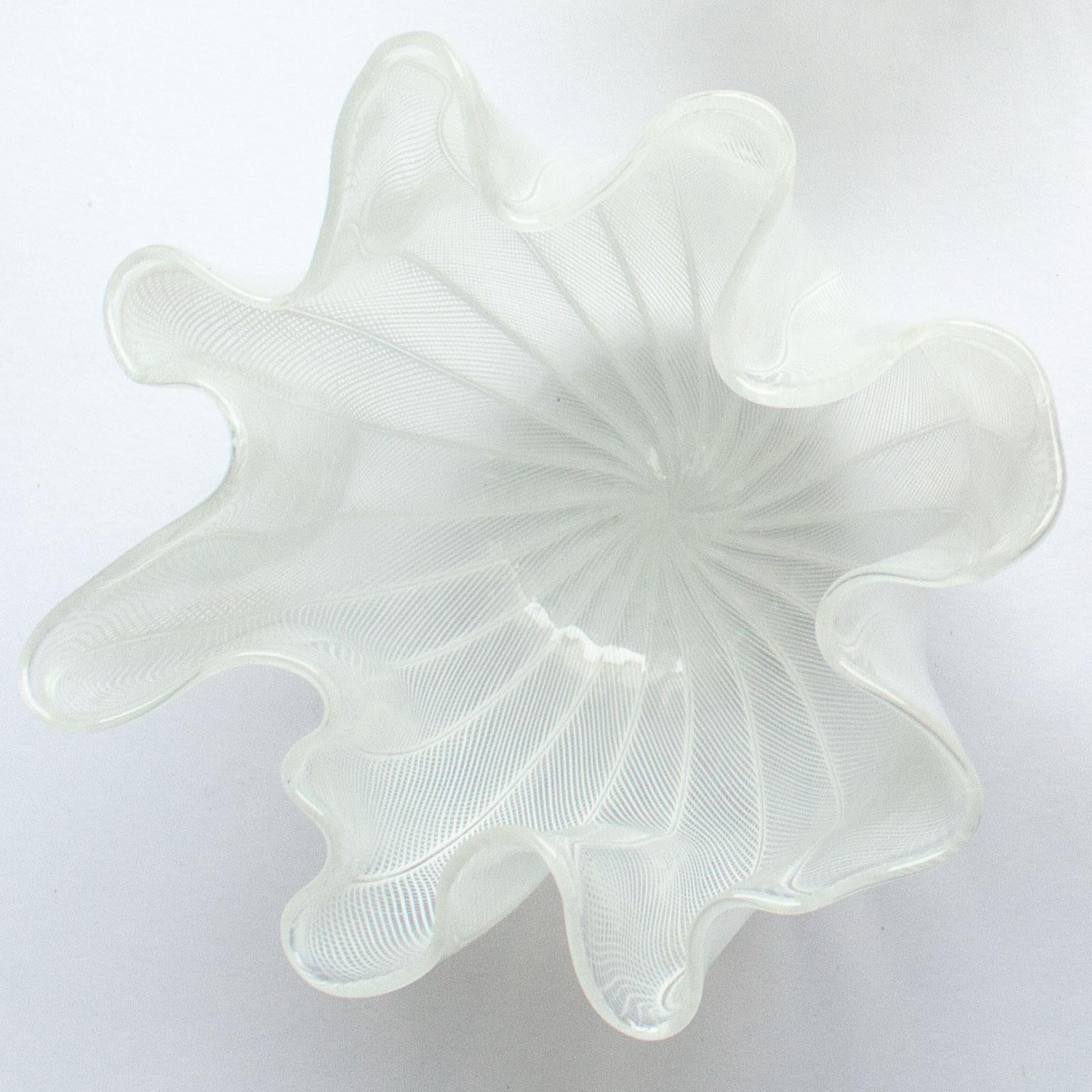 Art Glass 3 Murano Handkerchief Vases Bowls from Murano, Venini, Italy For Sale