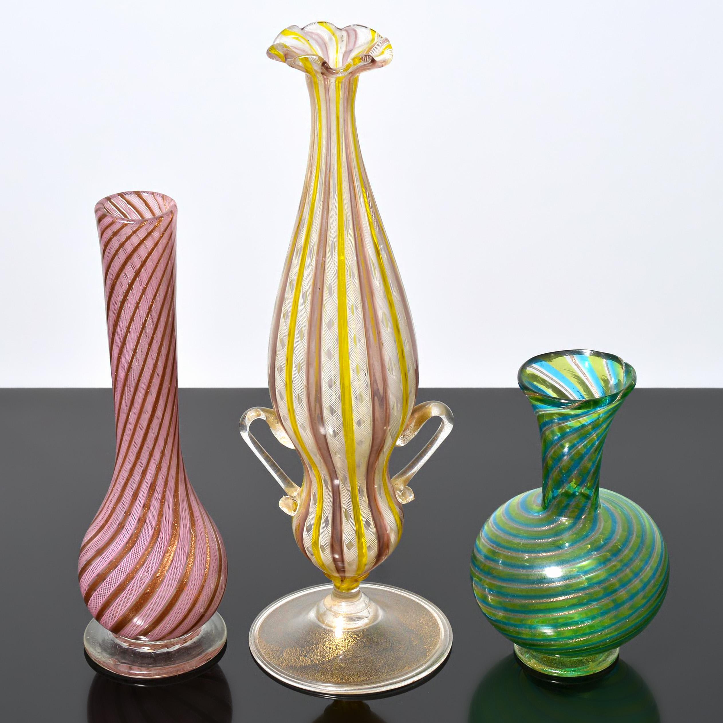 3 vasi di Murano; Fratelli Toso, Collezione Leslie Pina in vendita 1