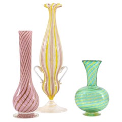 3 vasi di Murano; Fratelli Toso, Collezione Leslie Pina
