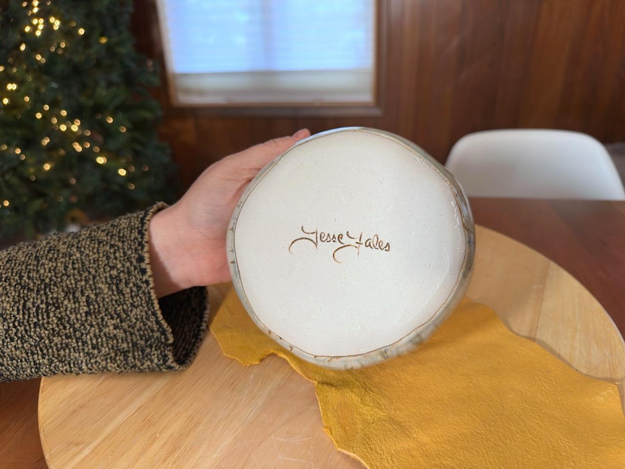 3 bols gigognes (Aspen Bark Collectional ceramics), grès émaux brillants crème en vente 4