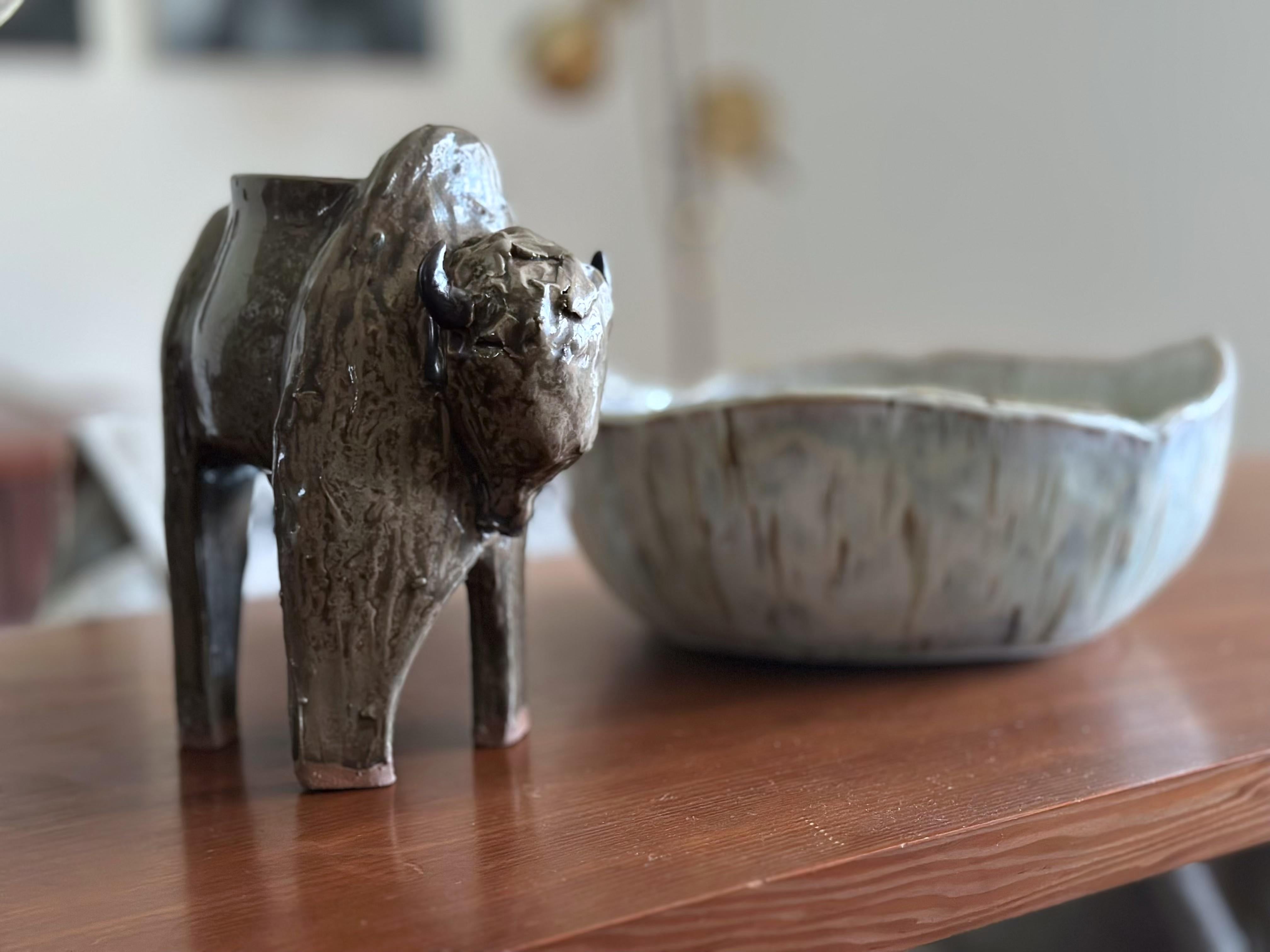 3 bols gigognes (Aspen Bark Collectional ceramics), grès émaux brillants crème en vente 6