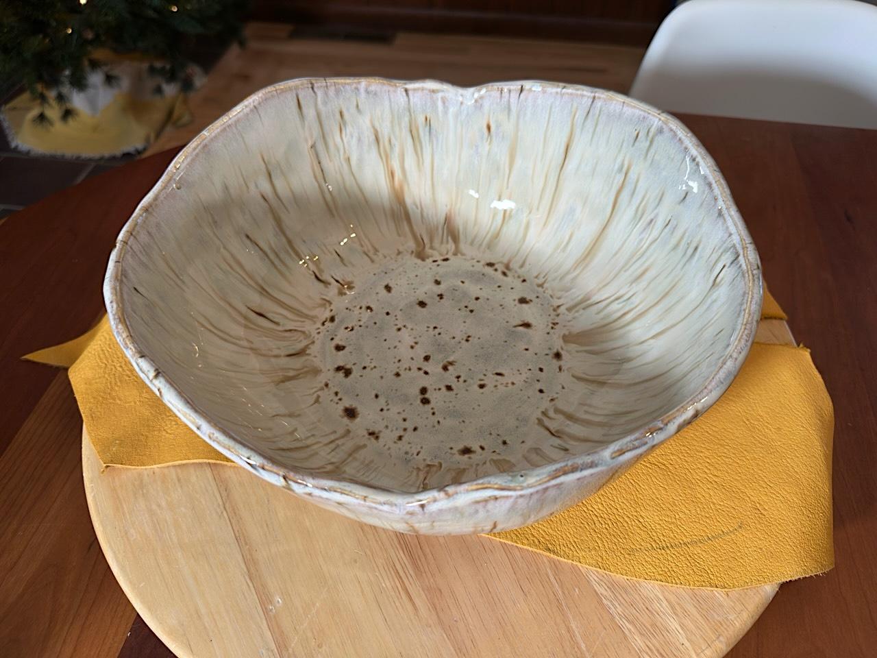 XXIe siècle et contemporain 3 bols gigognes (Aspen Bark Collectional ceramics), grès émaux brillants crème en vente