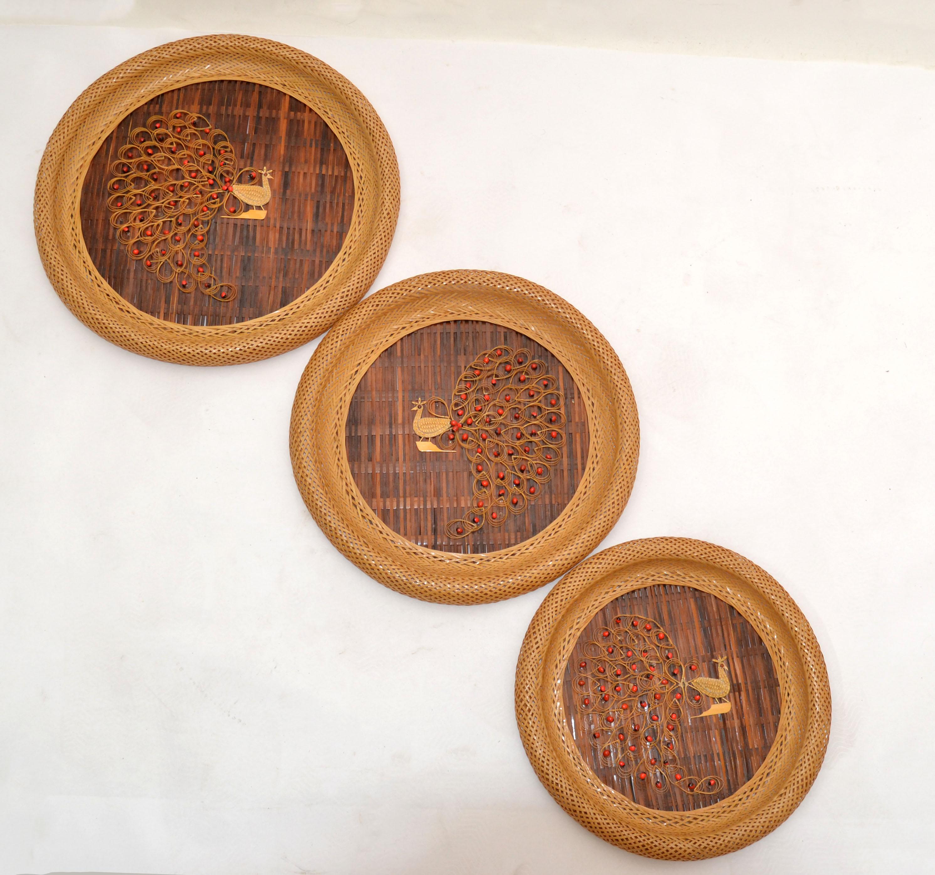 rattan plates for wall