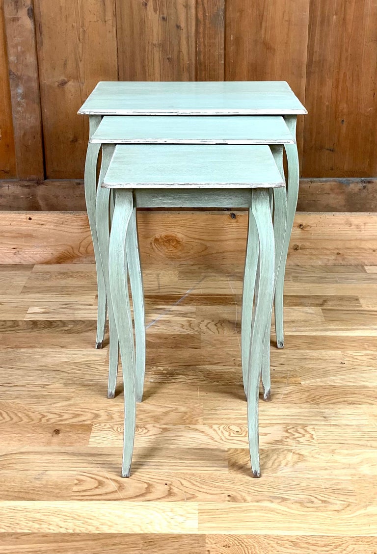 3 Nesting Table BlueGrey For Sale at 1stDibs blue nesting tables