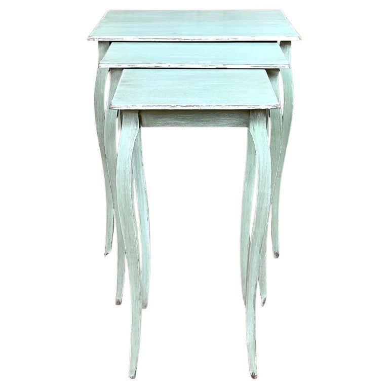 3 Nesting Table BlueGrey For Sale at 1stDibs blue nesting tables