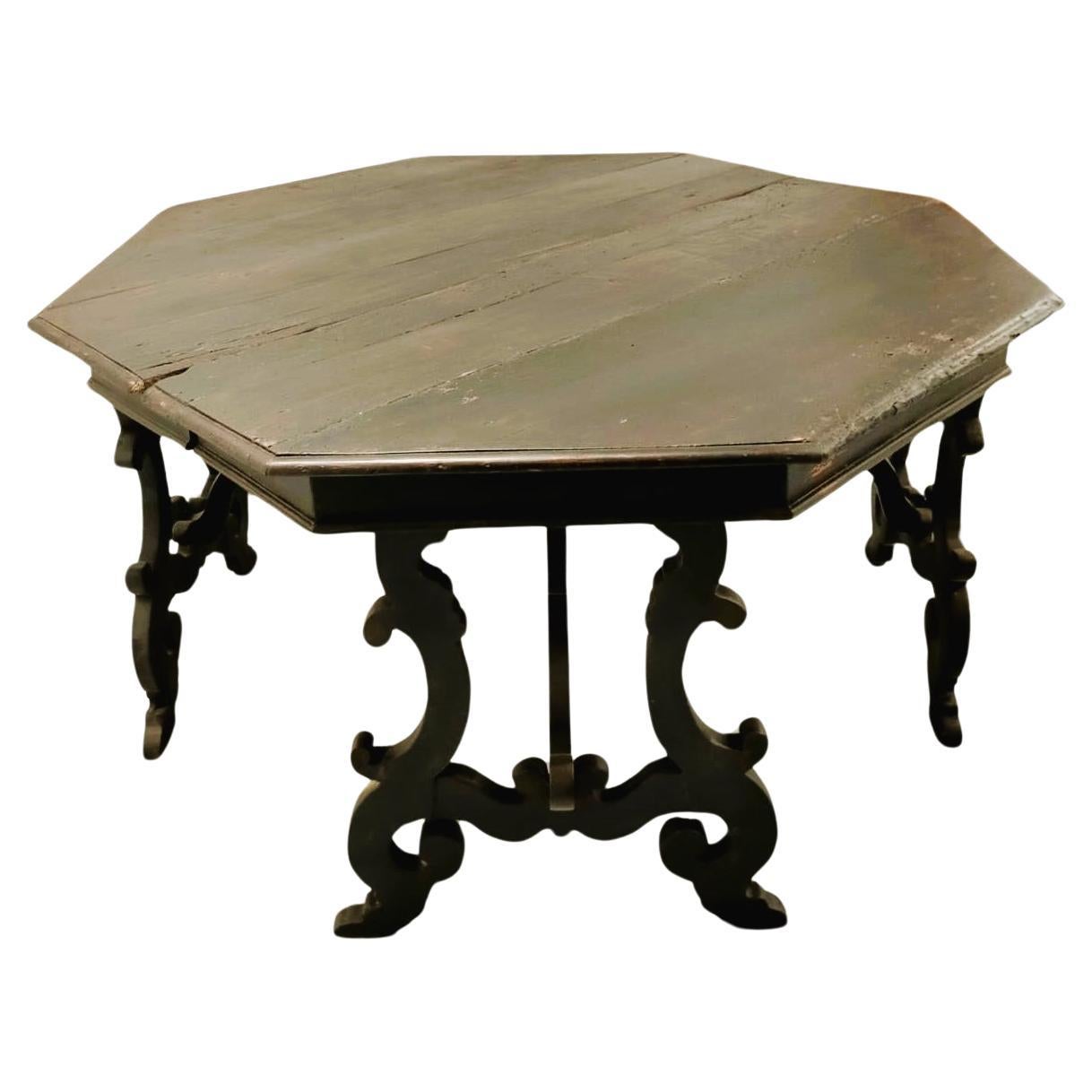 3 Octagonal Lyre-style Tables (6 consoles), in seventeenth-century style For Sale