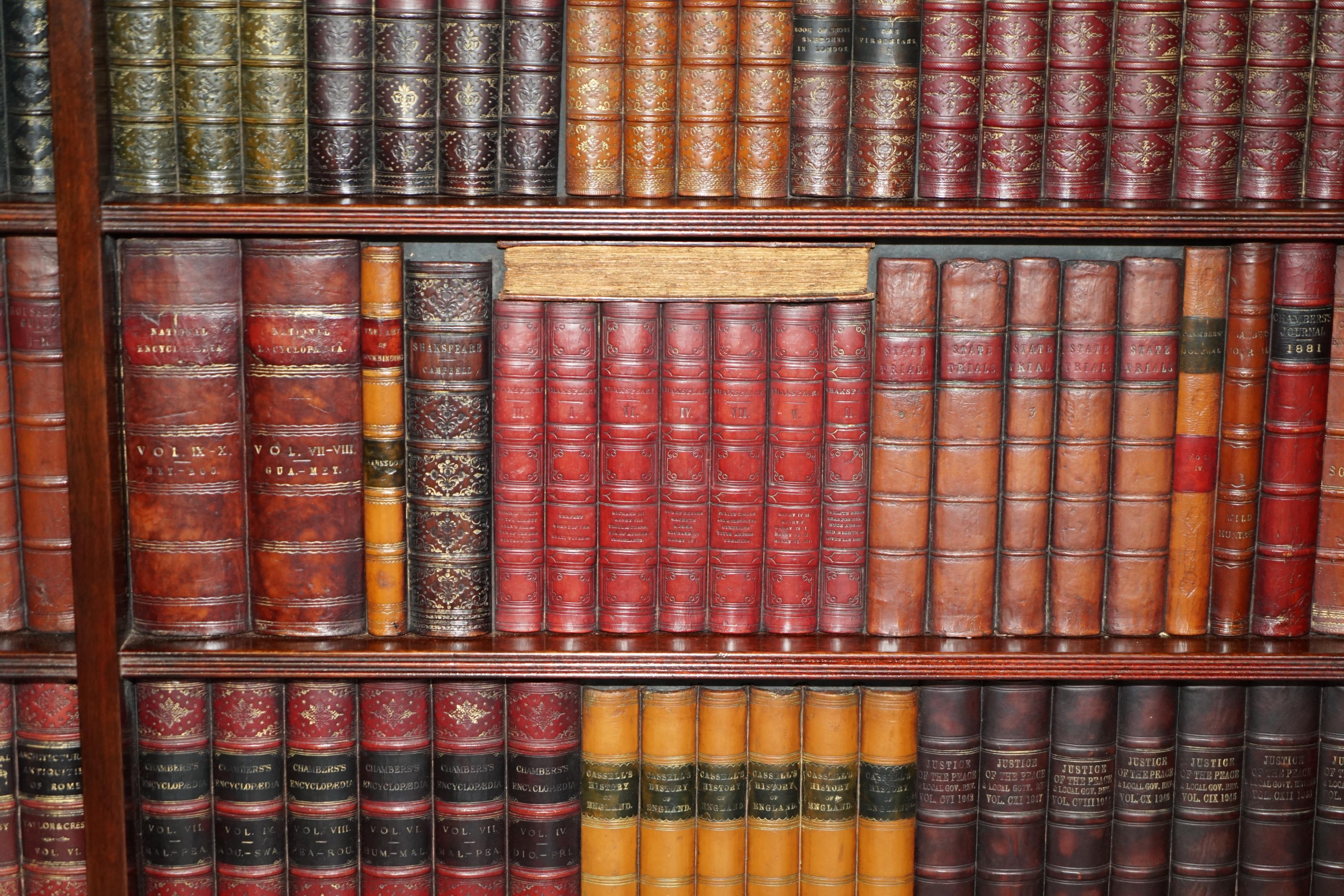 3 OF 3 FULLY RESTORED RARE EXTRA LARGE 127X190CM FAUX BOOK LIBRARY WALL PANELs For Sale 3