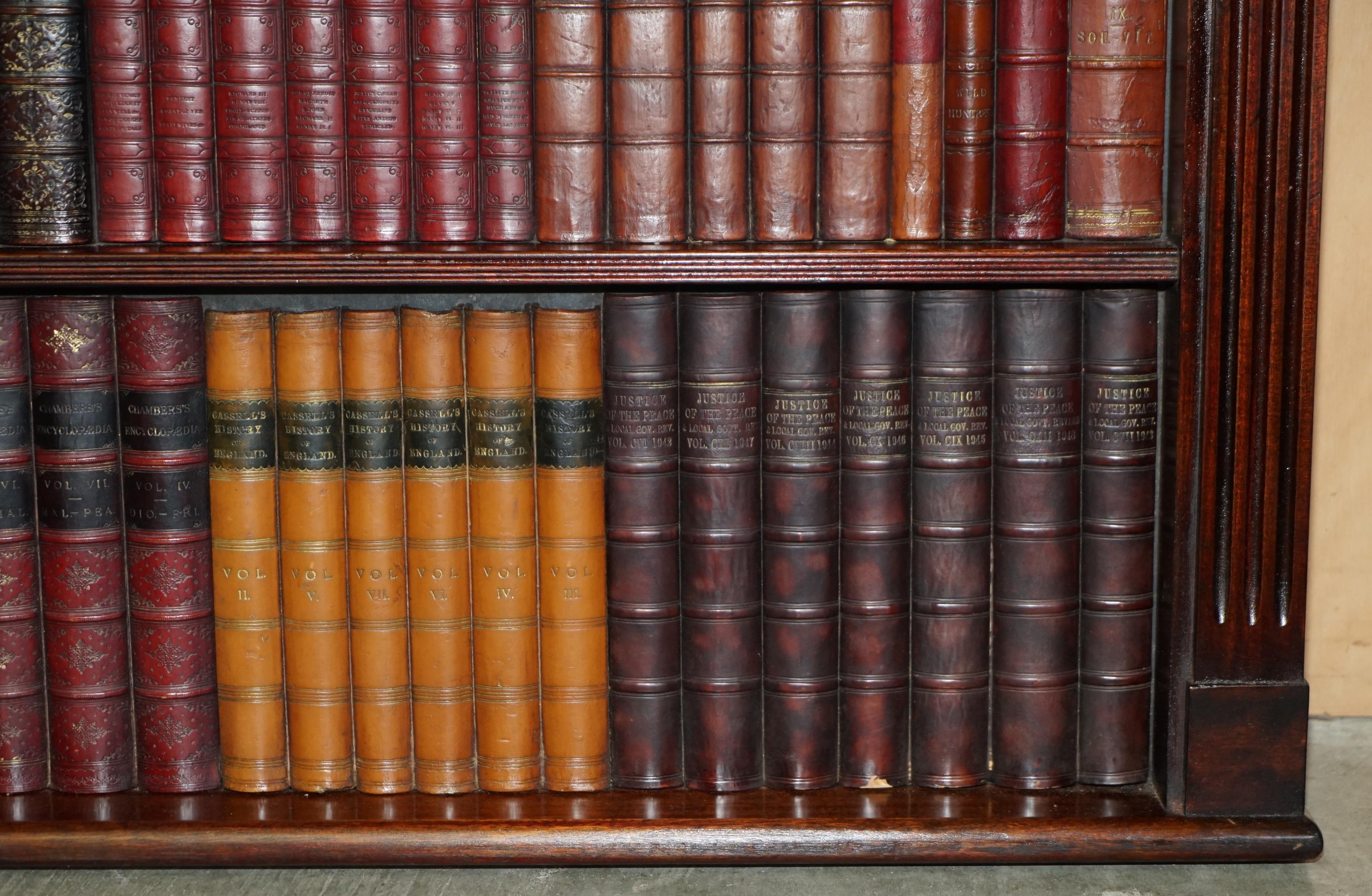 3 OF 3 FULLY RESTORED RARE EXTRA LARGE 127X190CM FAUX BOOK LIBRARY WALL PANELs For Sale 4