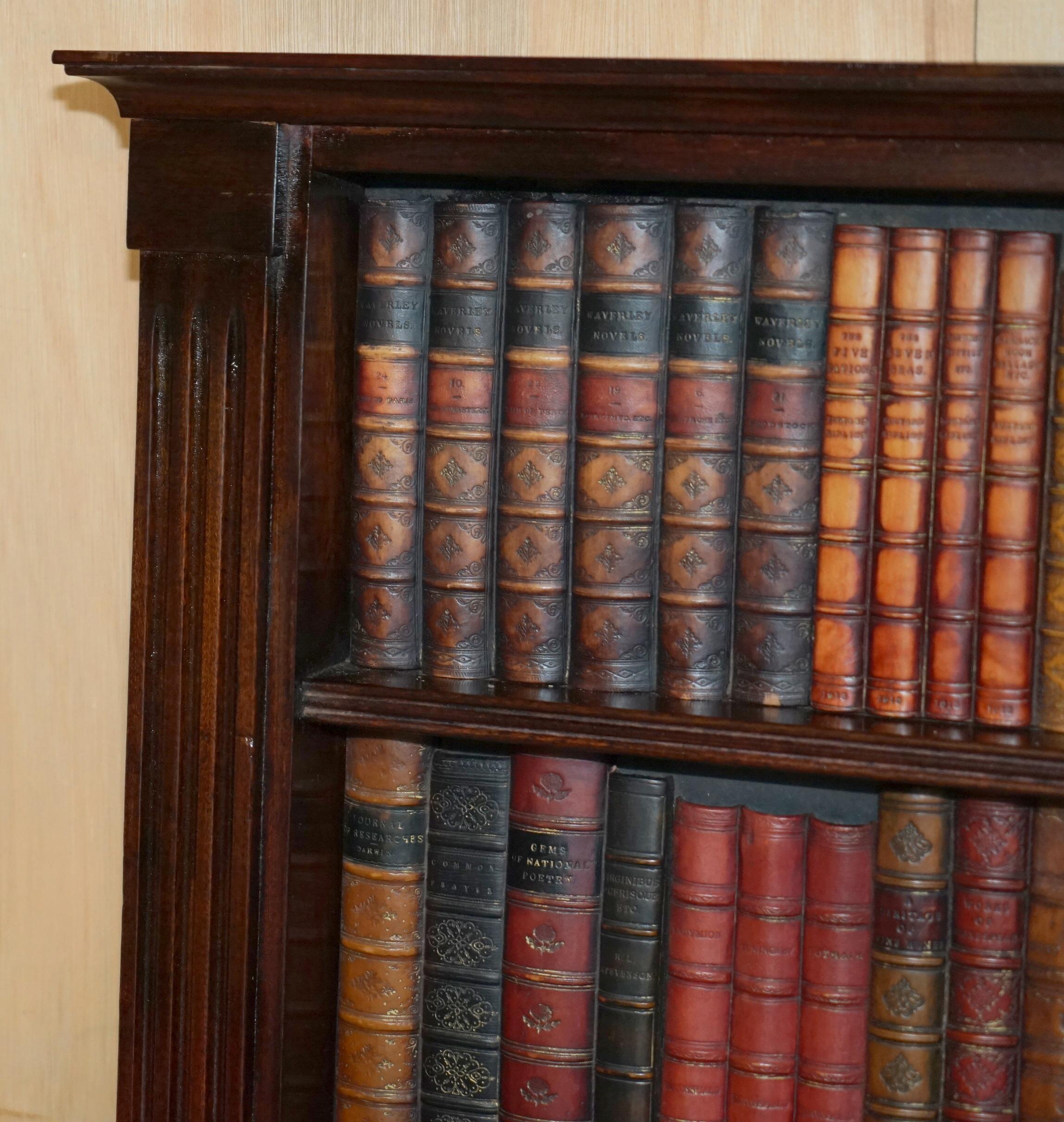 3 OF 3 FULLY RESTORED RARE EXTRA LARGE 127X190CM FAUX BOOK LIBRARY WALL PANELs For Sale 5