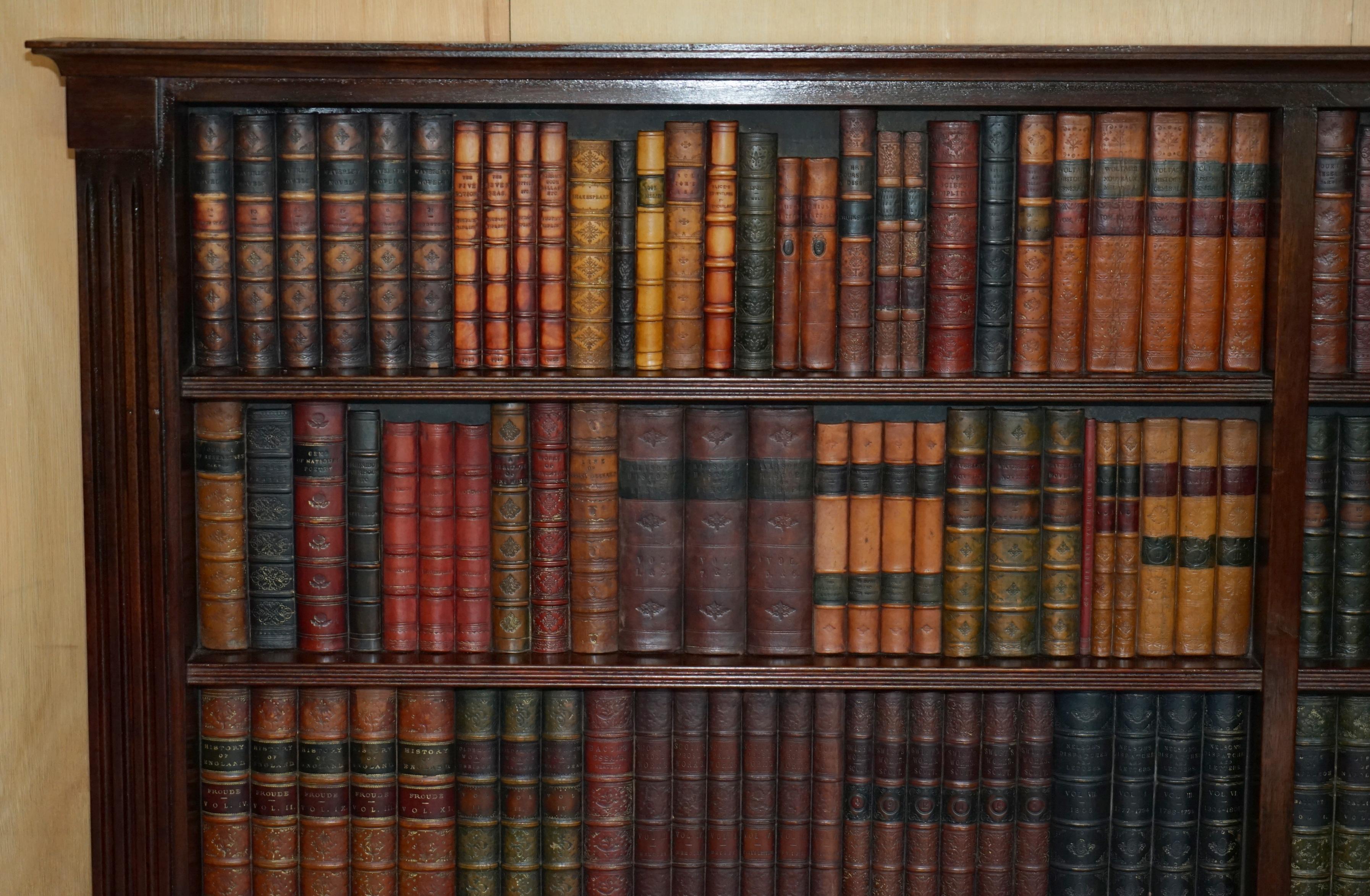 Victorian 3 OF 3 FULLY RESTORED RARE EXTRA LARGE 127X190CM FAUX BOOK LIBRARY WALL PANELs For Sale