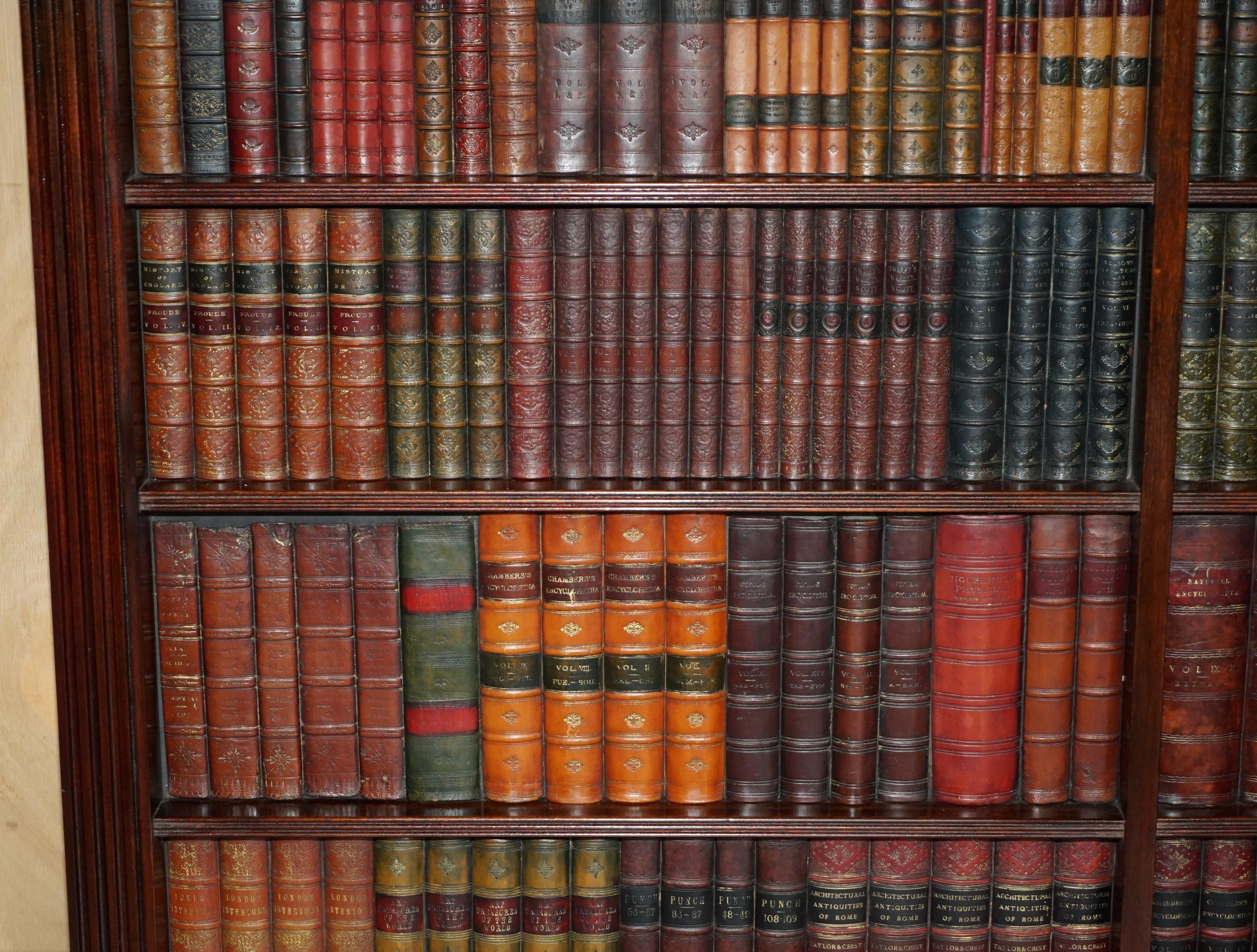 English 3 OF 3 FULLY RESTORED RARE EXTRA LARGE 127X190CM FAUX BOOK LIBRARY WALL PANELs For Sale