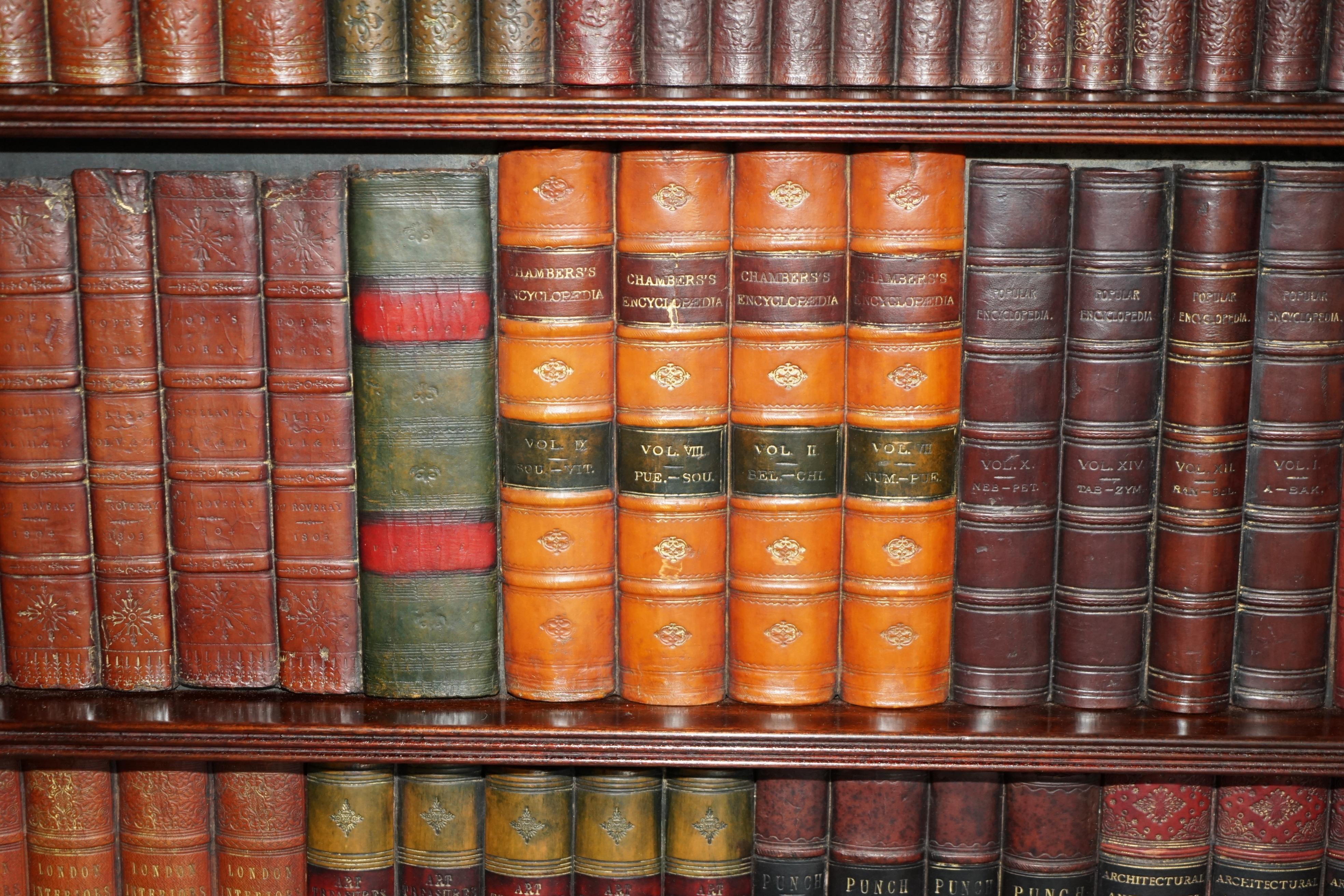 Hand-Crafted 3 OF 3 FULLY RESTORED RARE EXTRA LARGE 127X190CM FAUX BOOK LIBRARY WALL PANELs For Sale