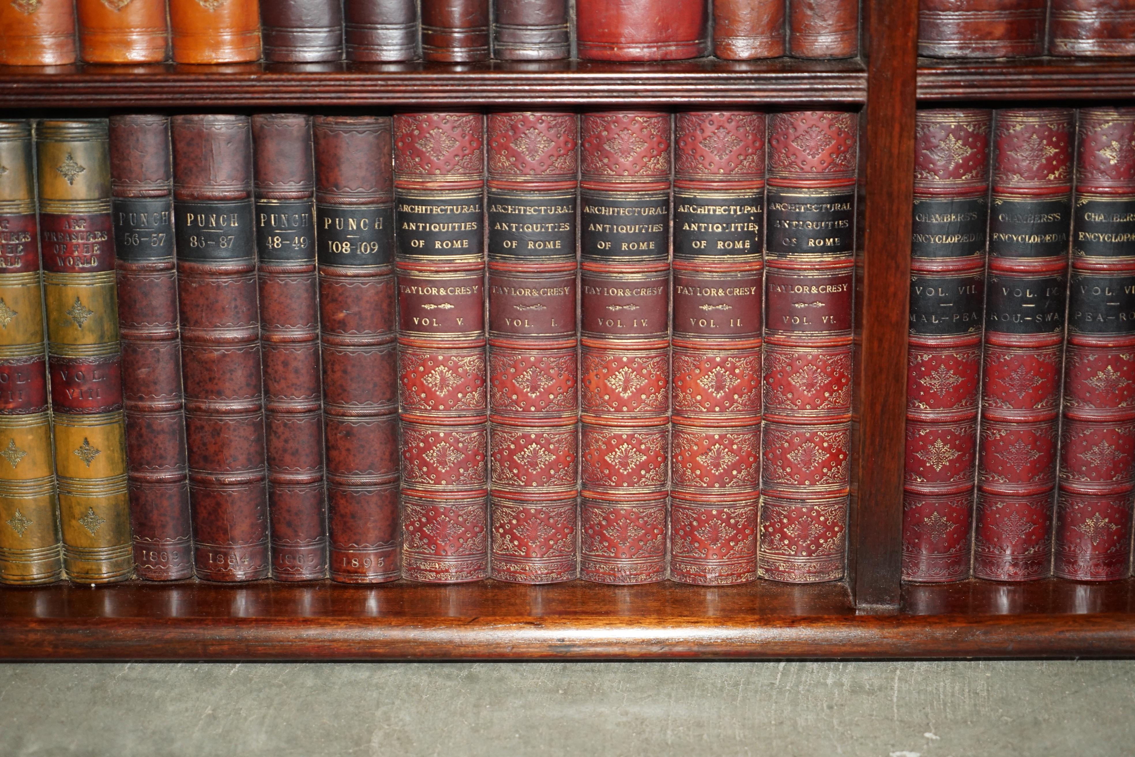 20th Century 3 OF 3 FULLY RESTORED RARE EXTRA LARGE 127X190CM FAUX BOOK LIBRARY WALL PANELs For Sale
