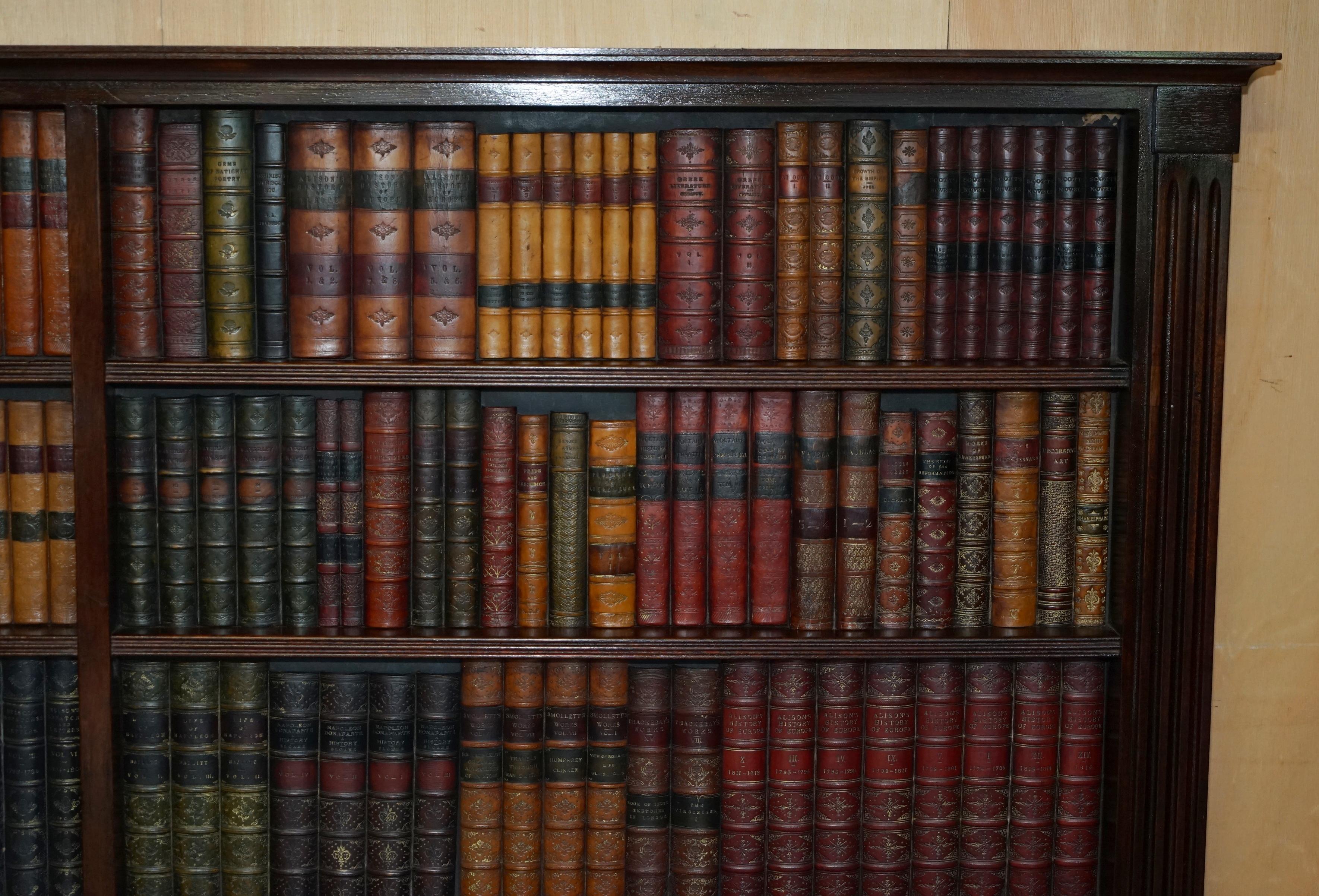 3 OF 3 FULLY RESTORED RARE EXTRA LARGE 127X190CM FAUX BOOK LIBRARY WALL PANELs For Sale 1