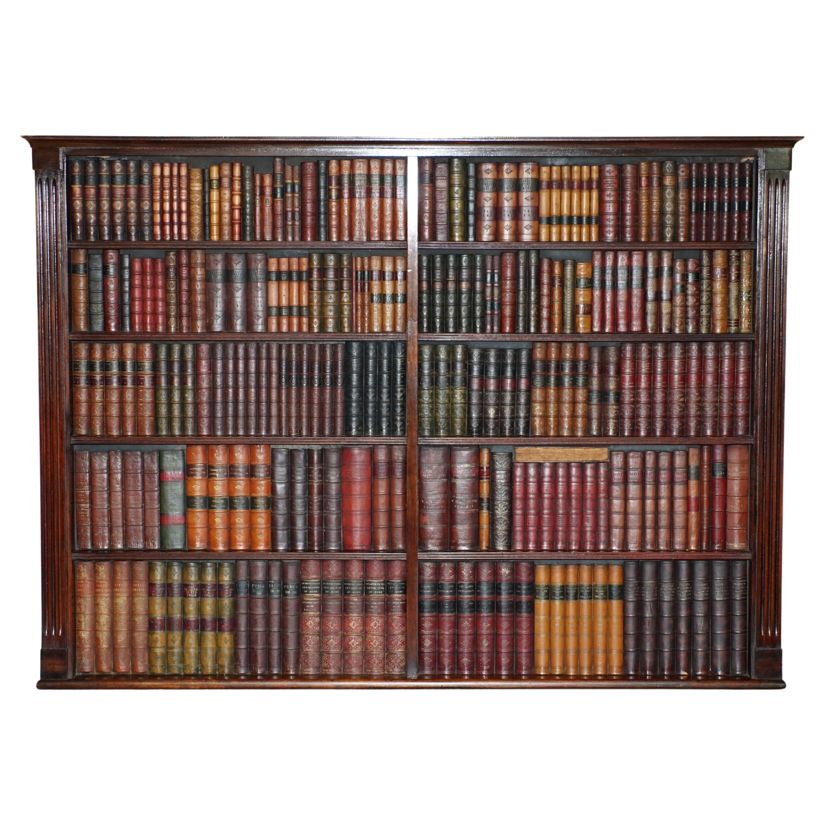 3 OF 3 FULLY RESTORED RARE EXTRA LARGE 127X190CM FAUX BOOK LIBRARY WALL PANELs