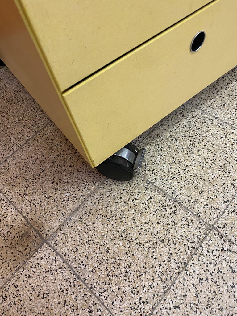 3 Office Furniture on Wheels, in Lacquered Metal, circa 1970/1980 For