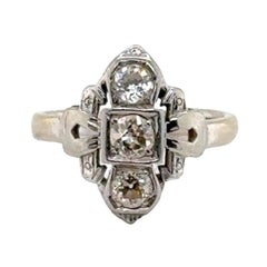 3 Old European Cut Diamond Pinky Ring.
