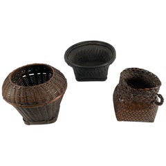 3 Old Northern Philippines Storage and Seed Baskets