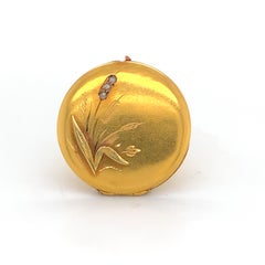 3 Opals and 18K Yellow Gold Photo Locket
