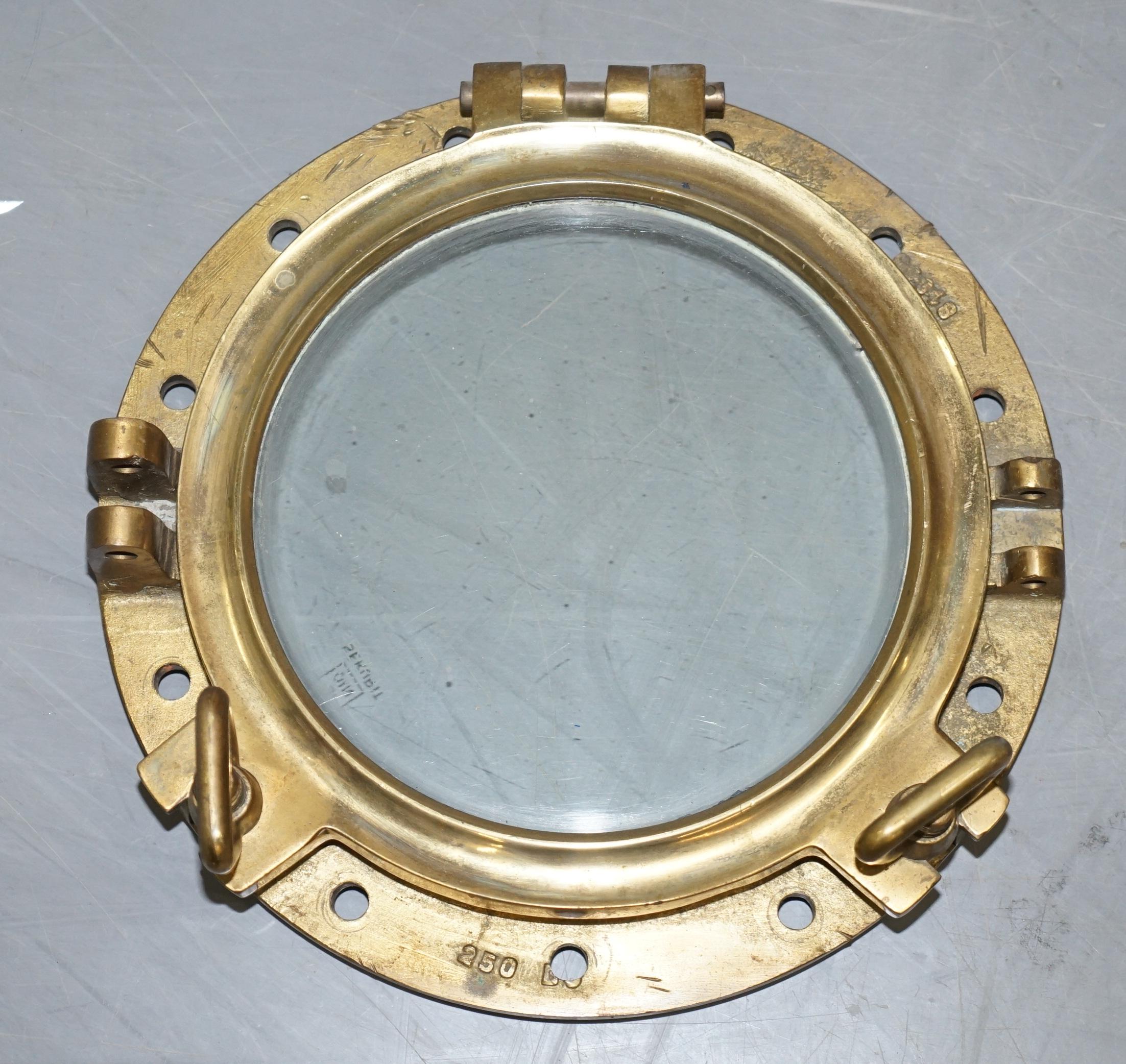 We are delighted to offer for sale this suite of three very rare and highly collectable solid brass Belgium Military Navy Porthole windows

These were reclaimed from an Ex Military ship in Belgium, I purchased them from an old antiques dealer in