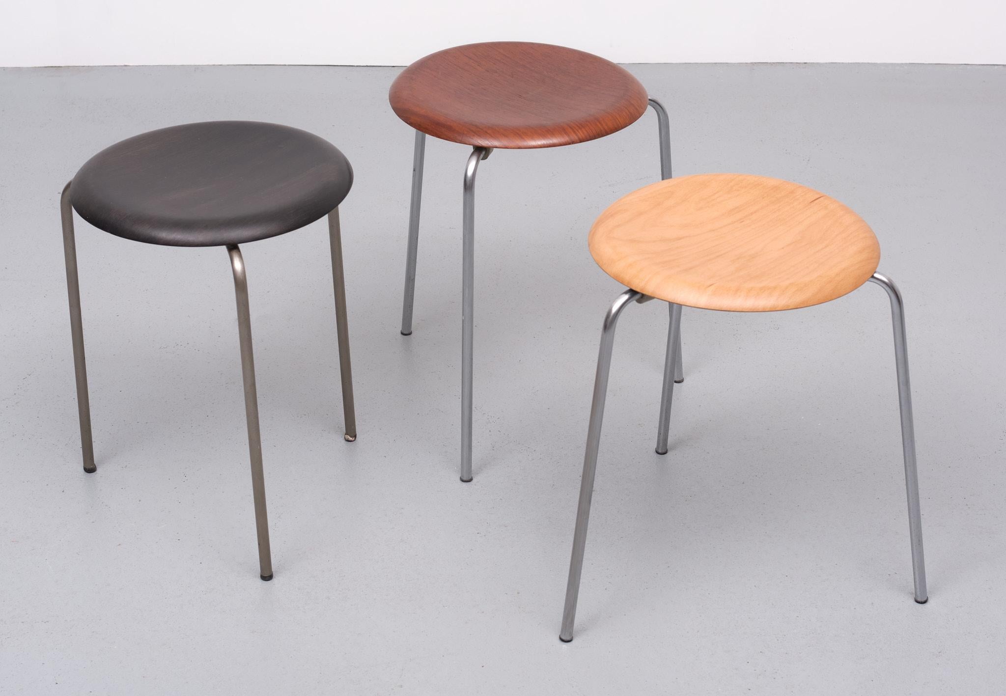 Mid-Century Modern 3 Original Arne Jacobsen for Fritz Hansen Dot Stools 1970s